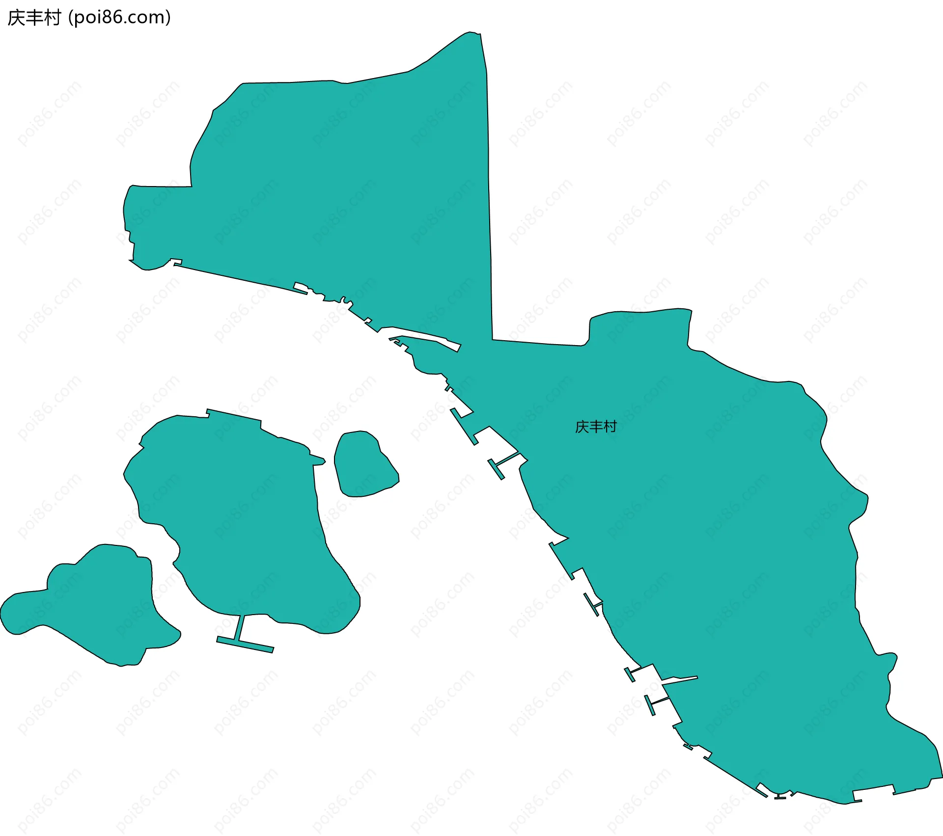 庆丰村边界地图