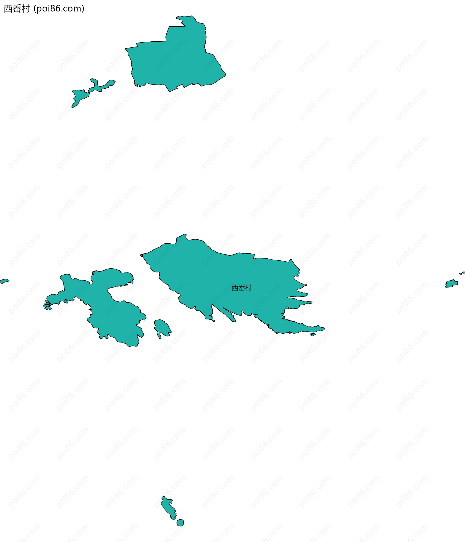 西岙村边界地图