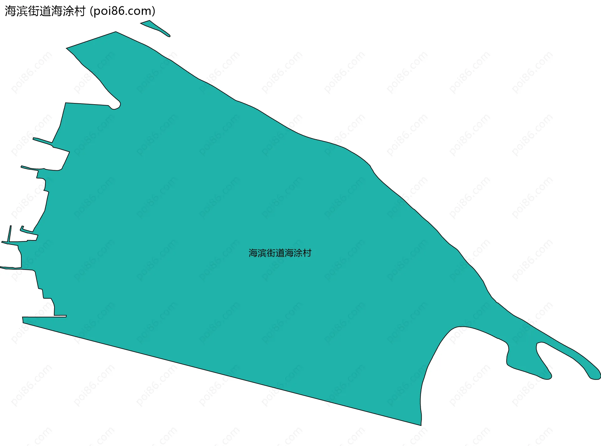 海滨街道海涂村边界地图