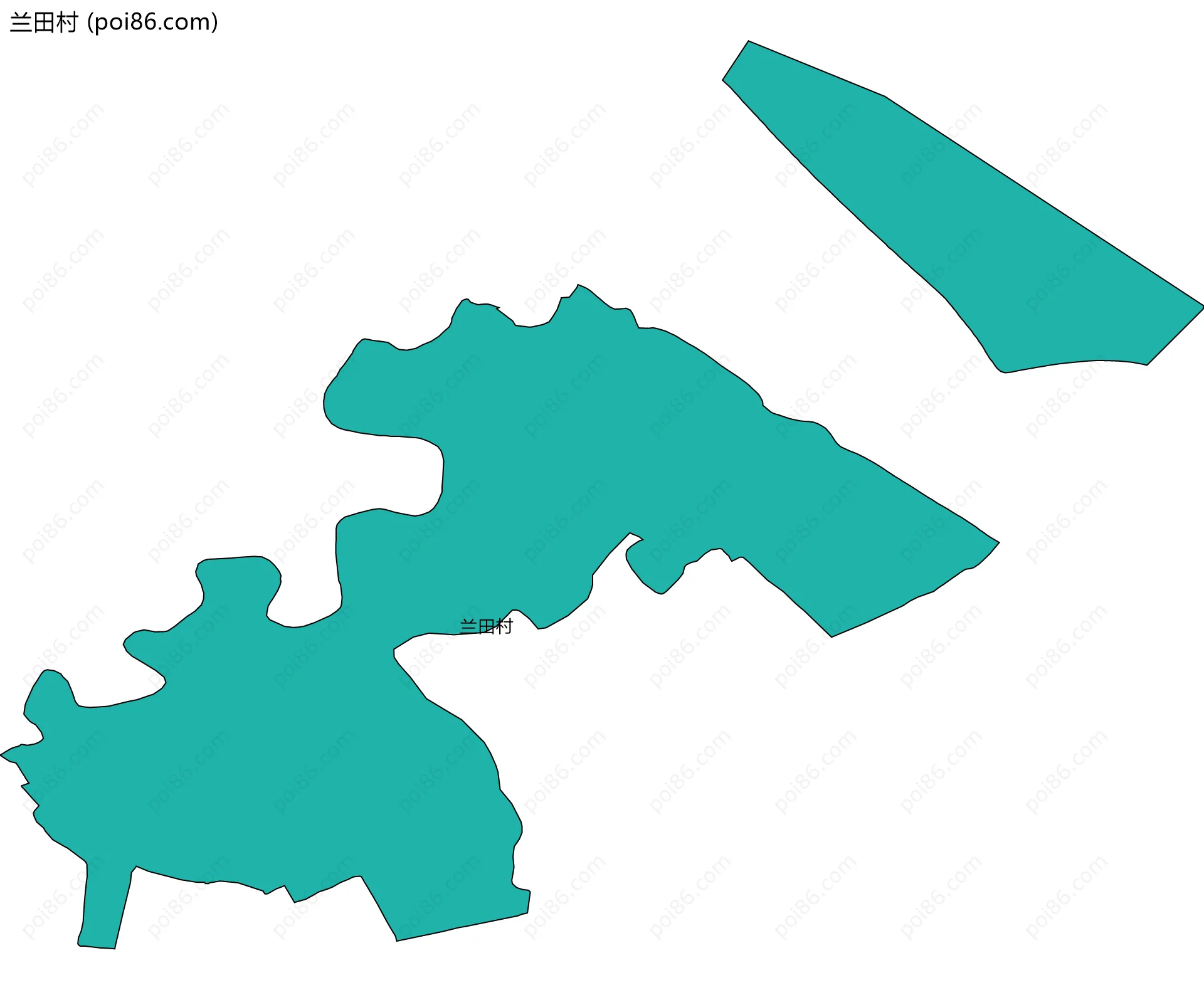 兰田村边界地图