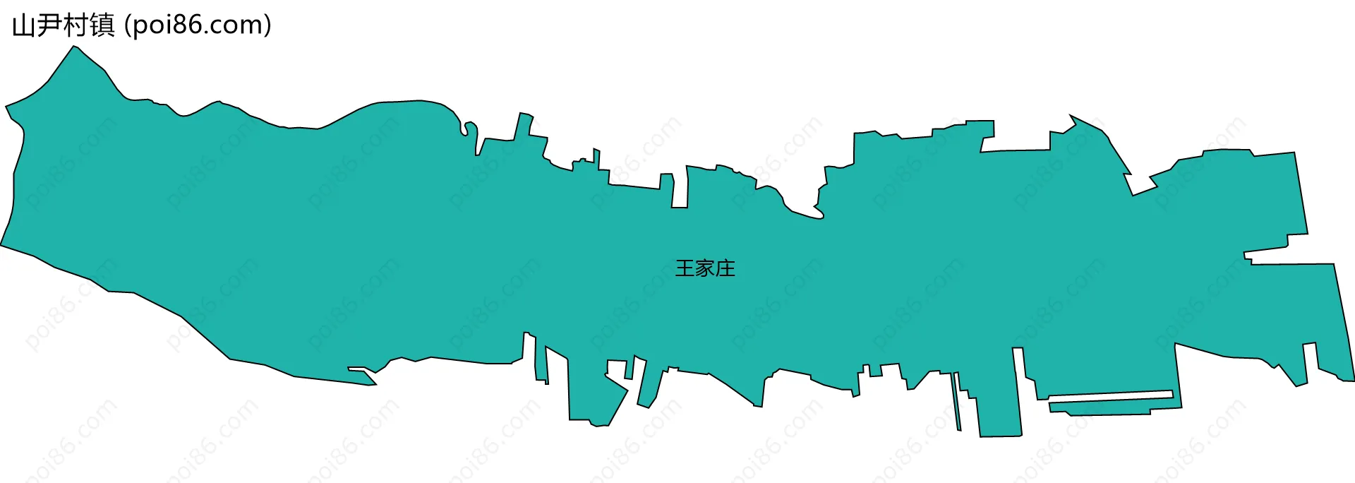 山尹村镇边界地图(五级行政区划)