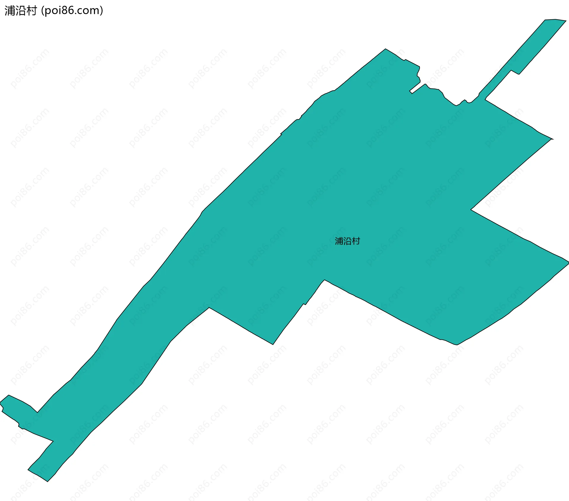 浦沿村边界地图