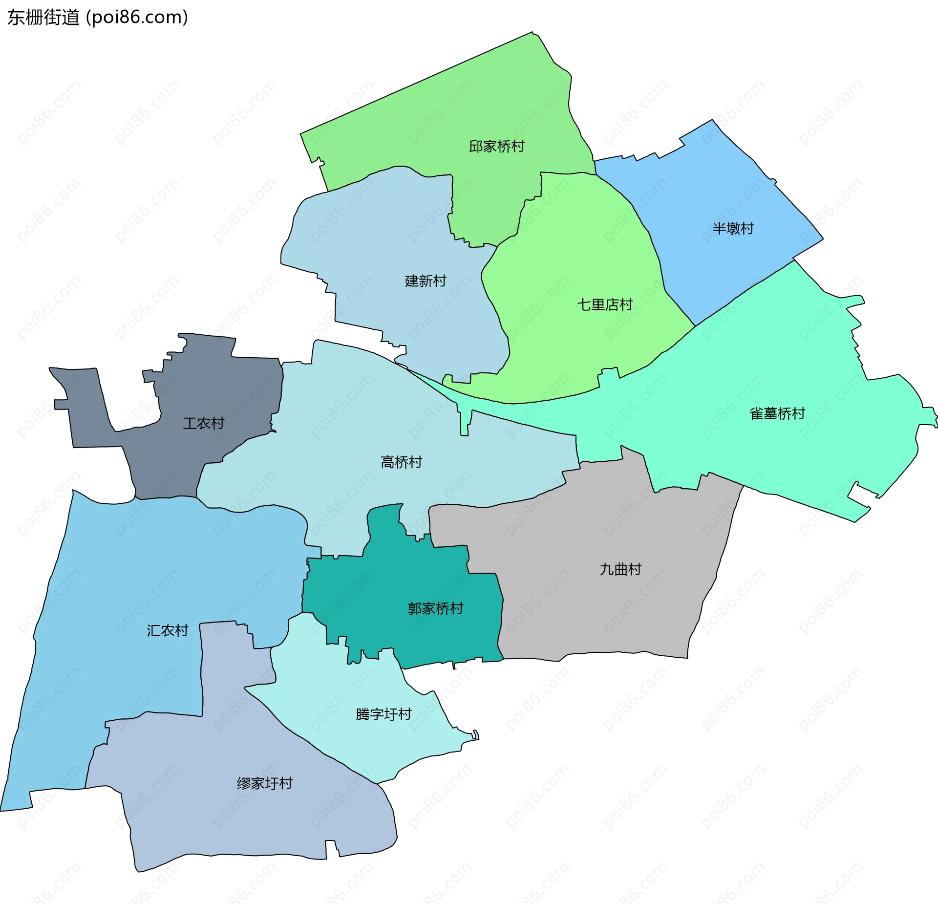 东栅街道边界地图(五级行政区划)