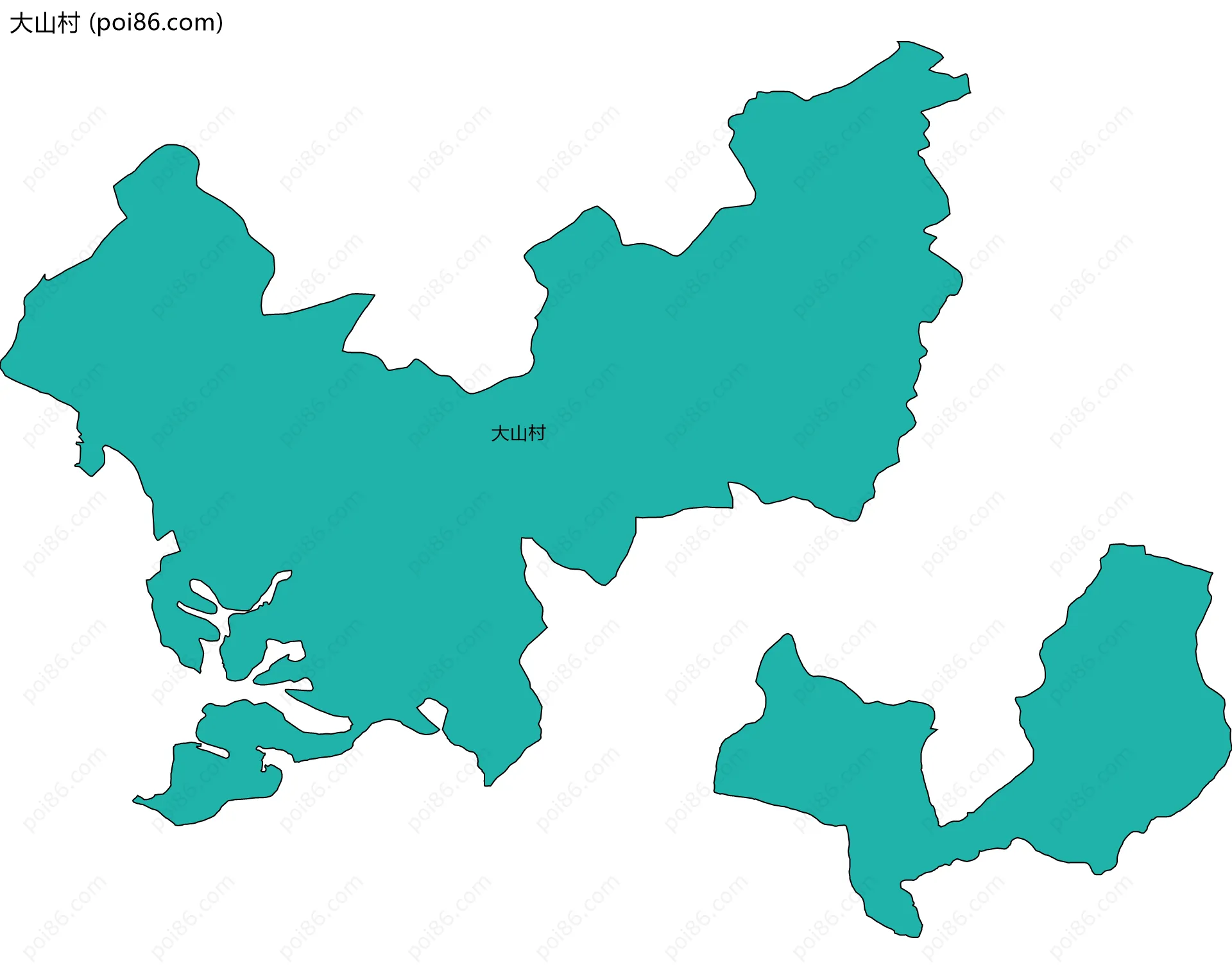 大山村边界地图