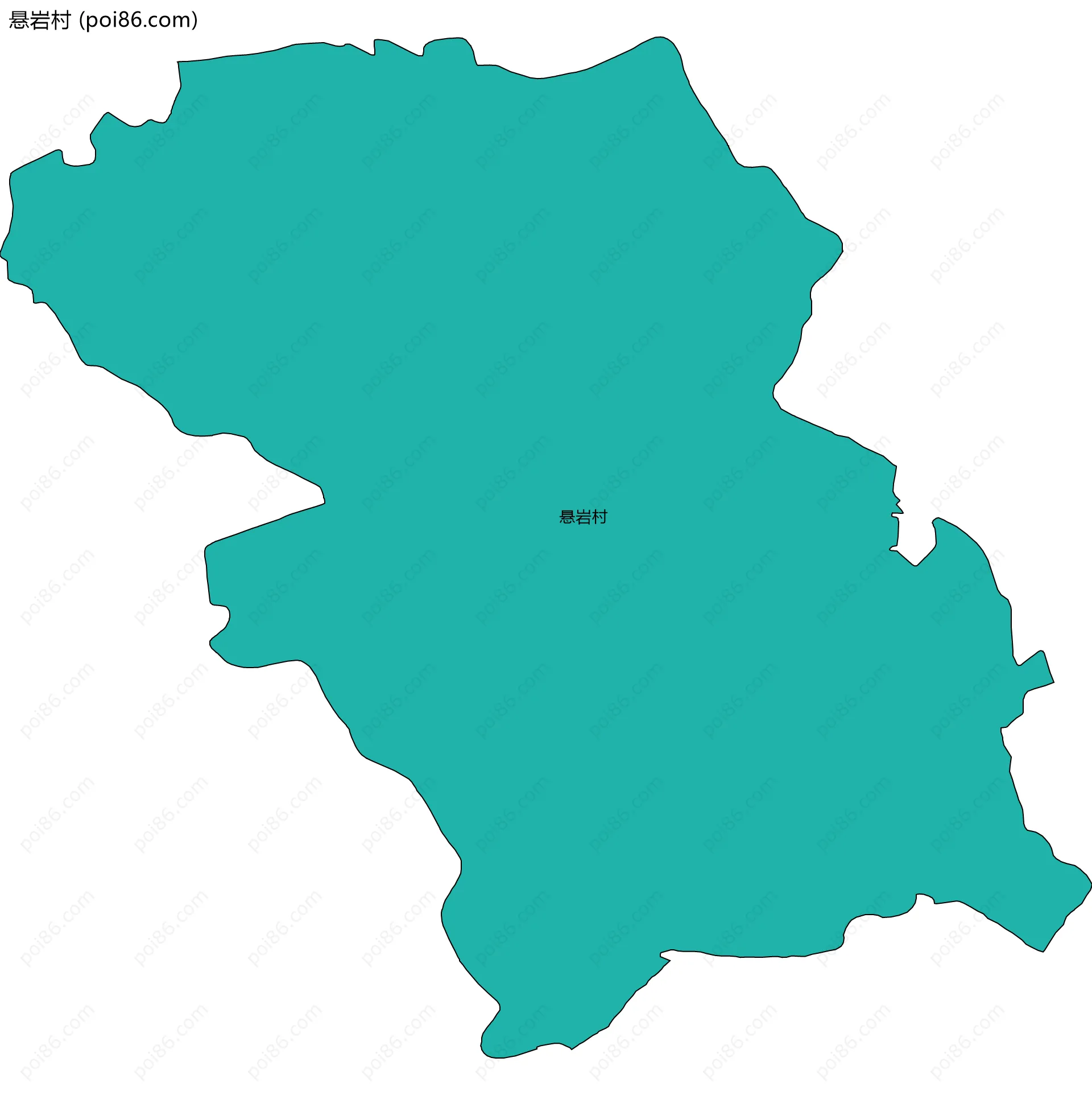 悬岩村边界地图
