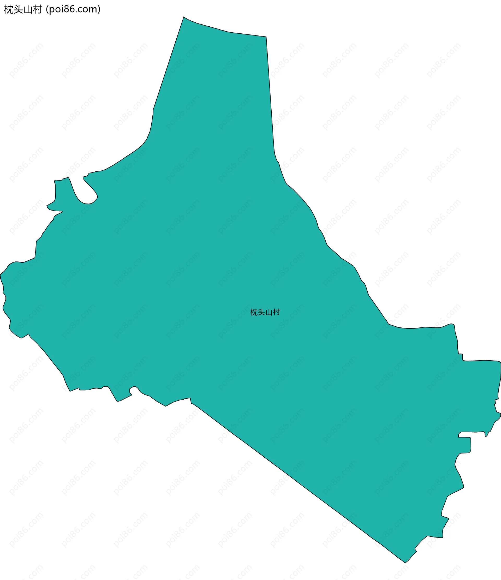 枕头山村边界地图
