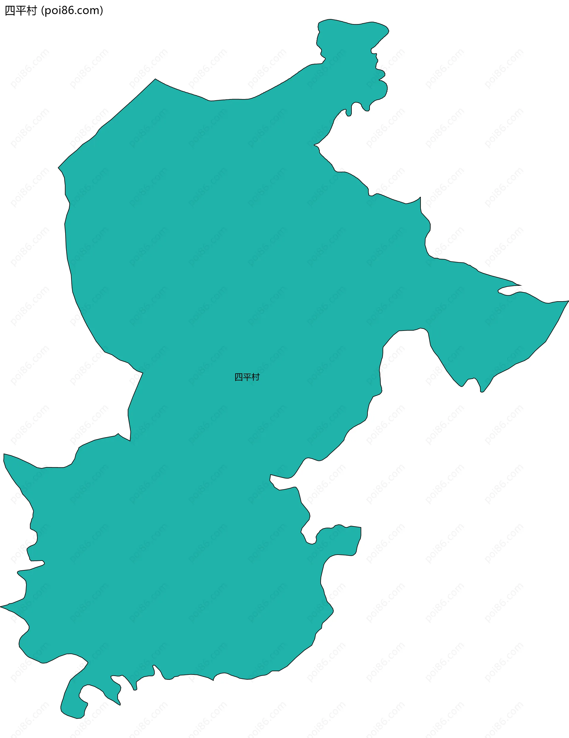 四平村边界地图