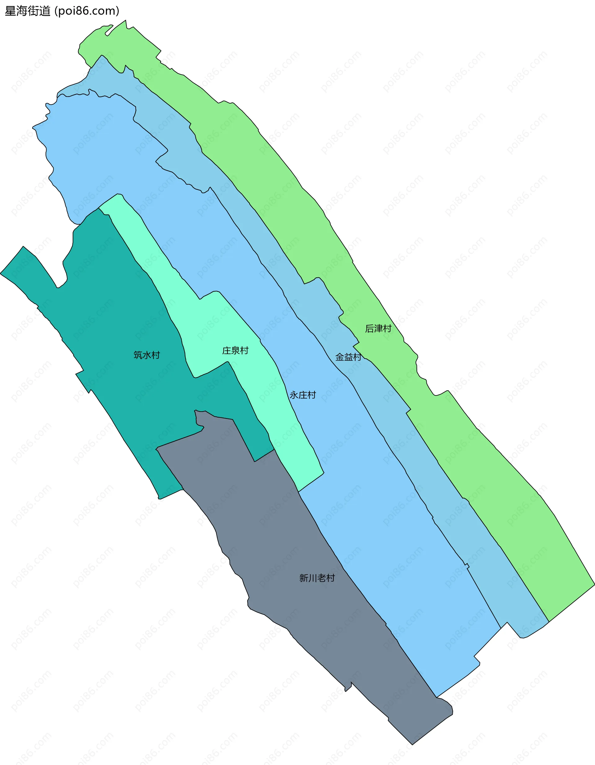 星海街道边界地图(五级行政区划)