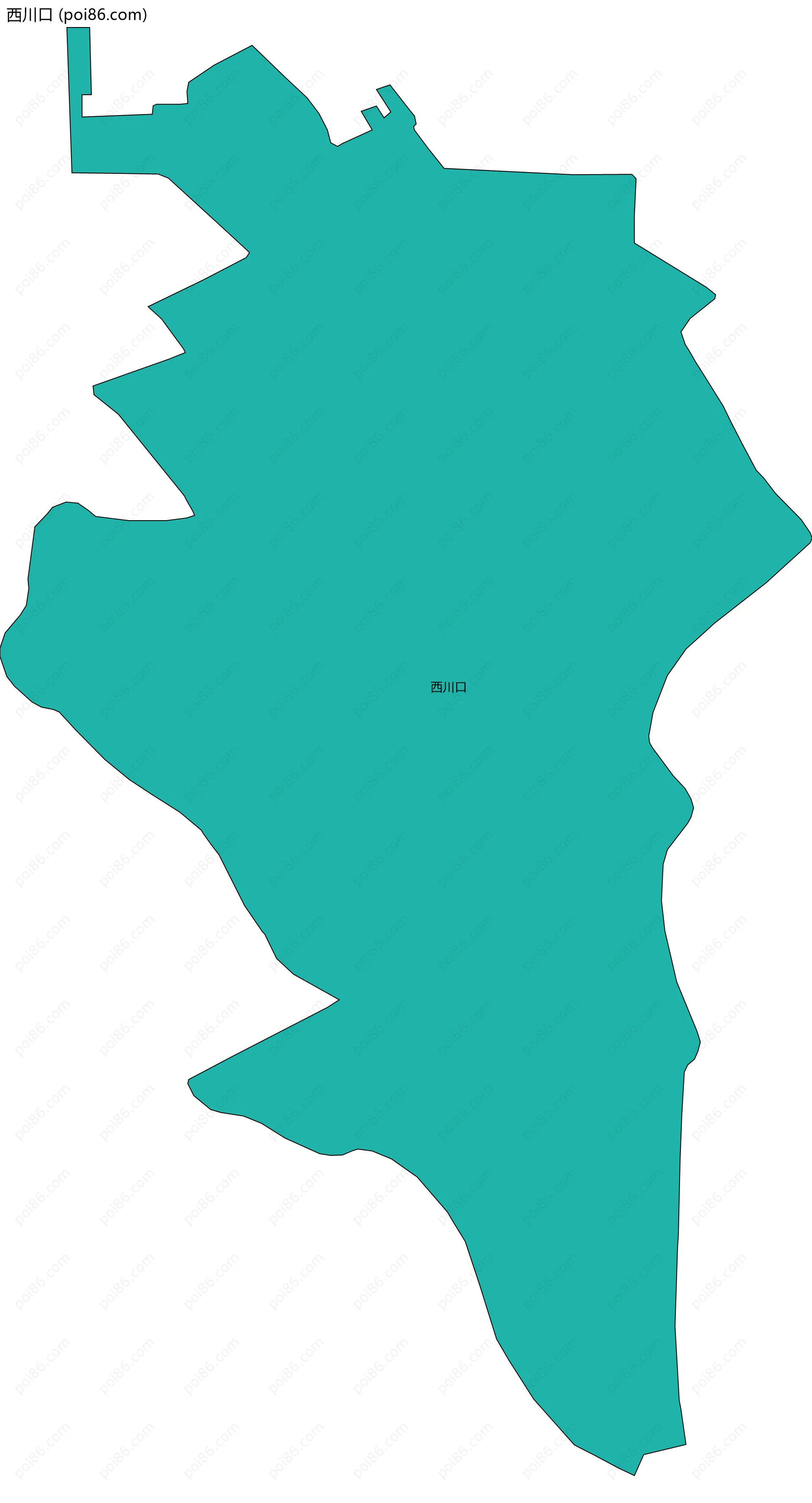 西川口边界地图