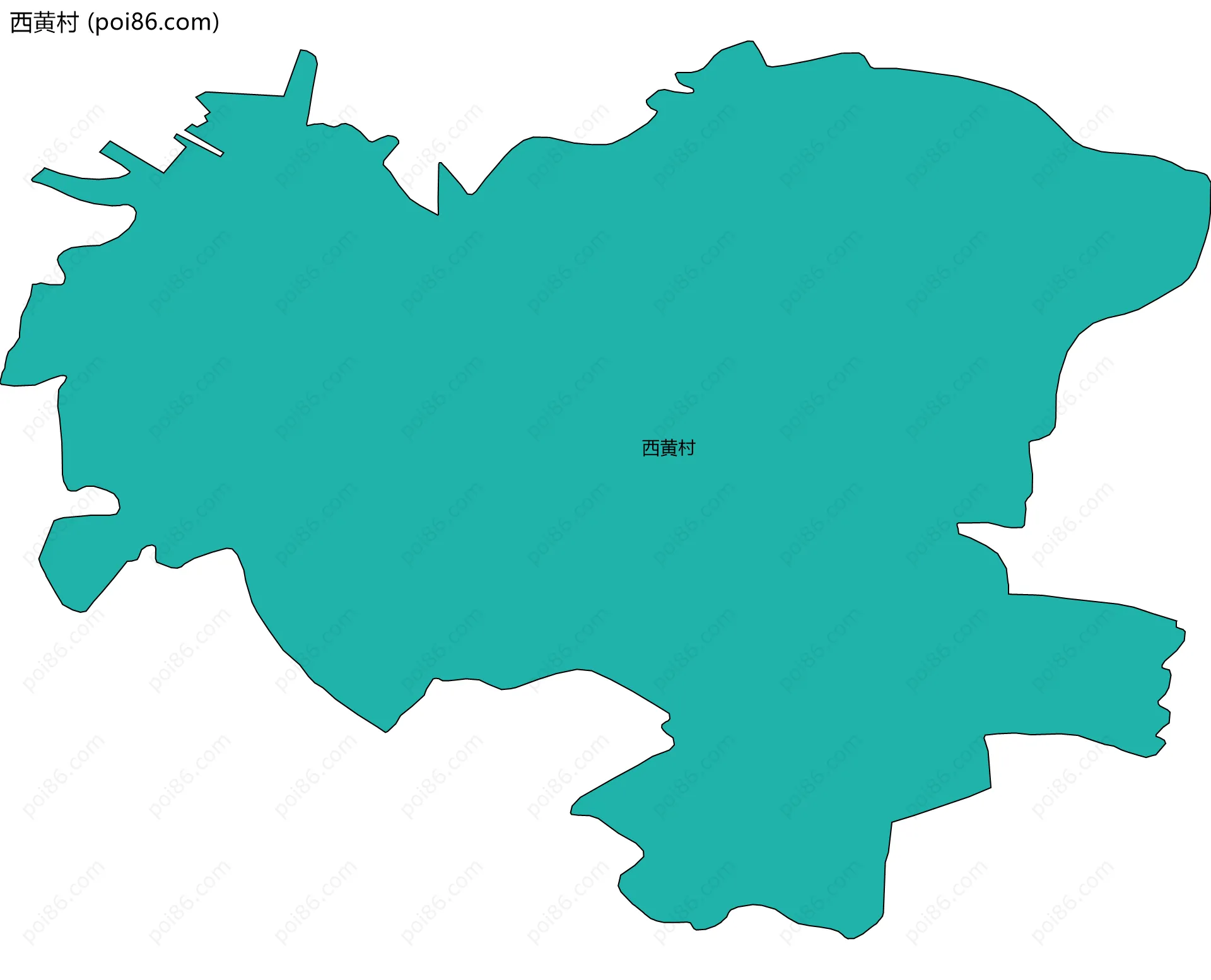 西黄村边界地图