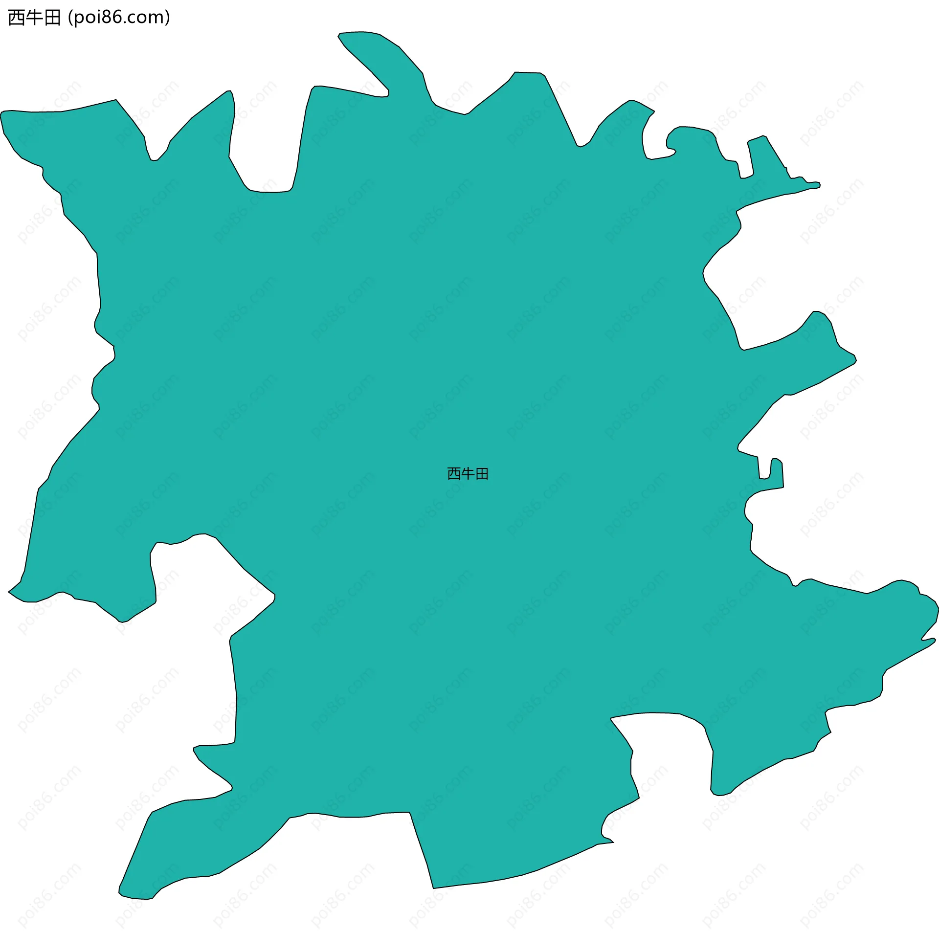 西牛田边界地图