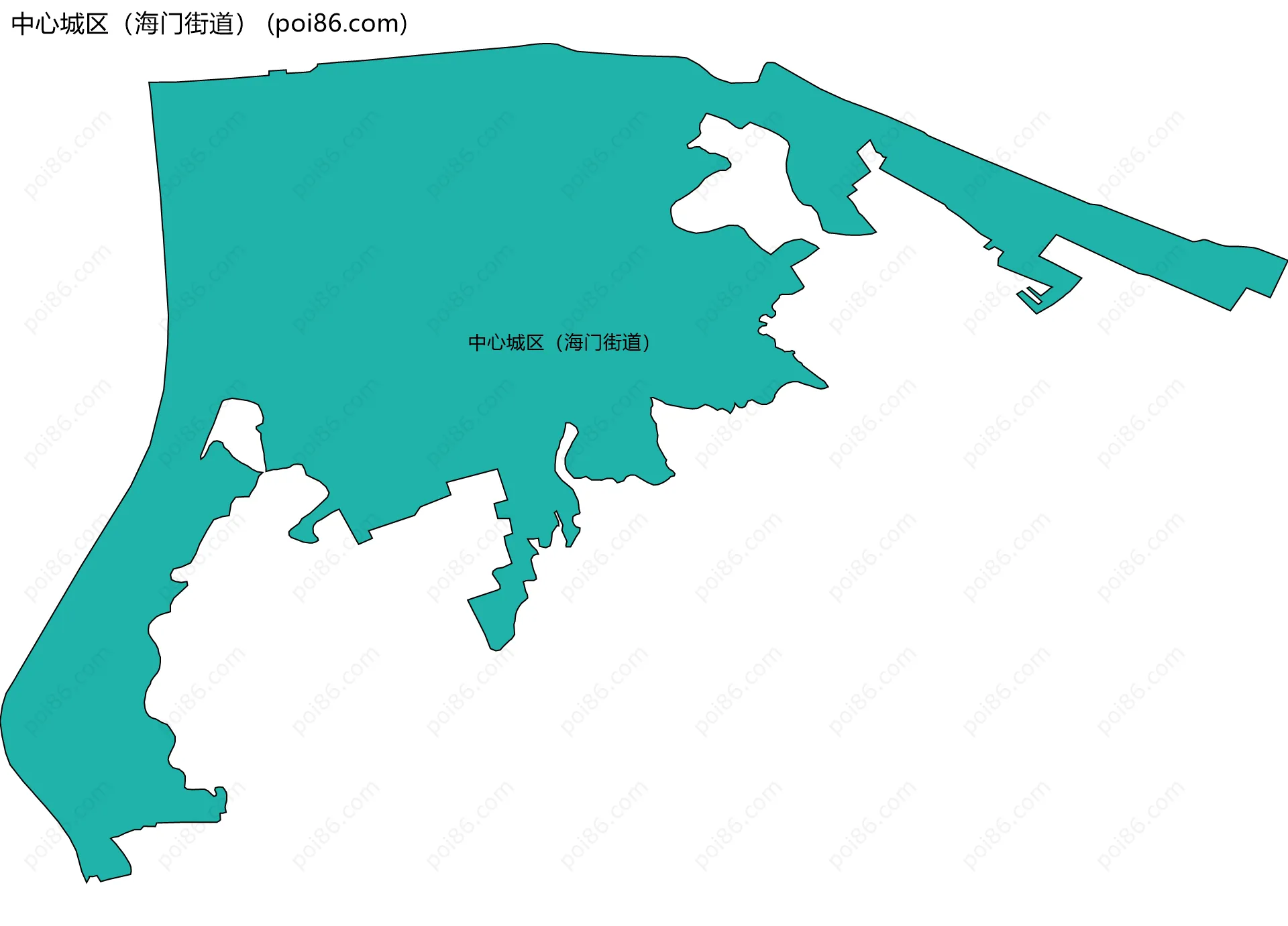 中心城区（海门街道）边界地图