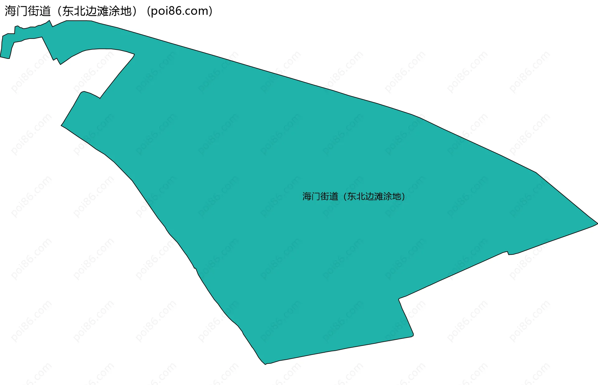 海门街道（东北边滩涂地）边界地图