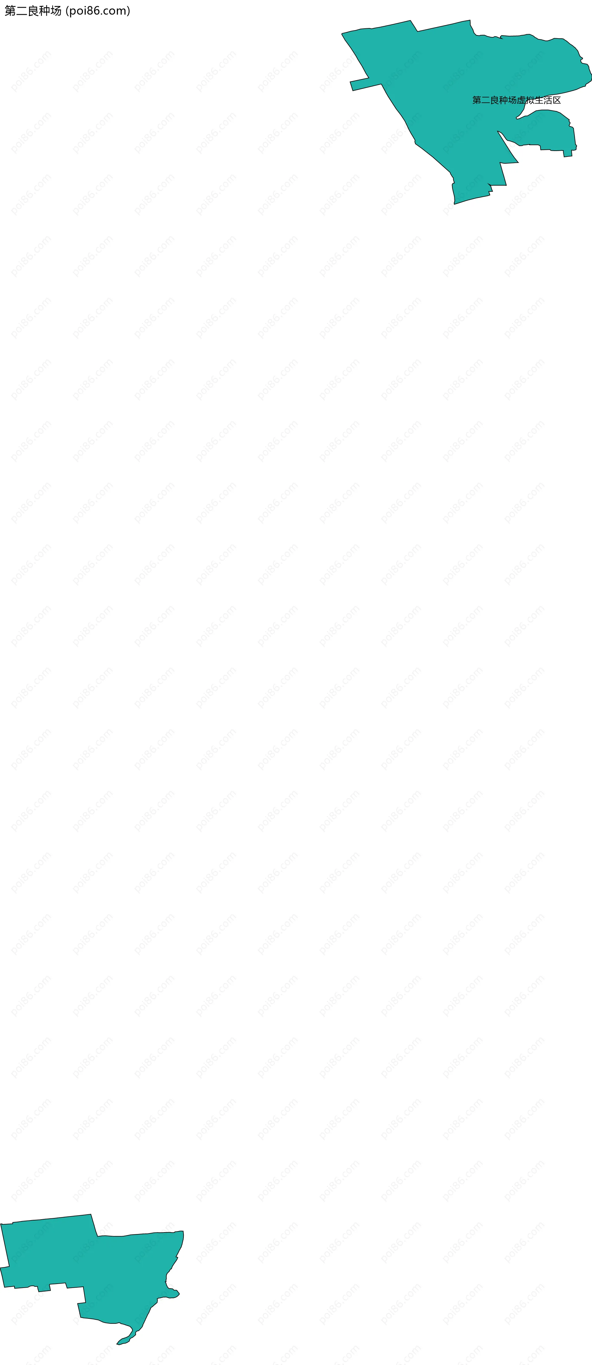第二良种场边界地图(五级行政区划)