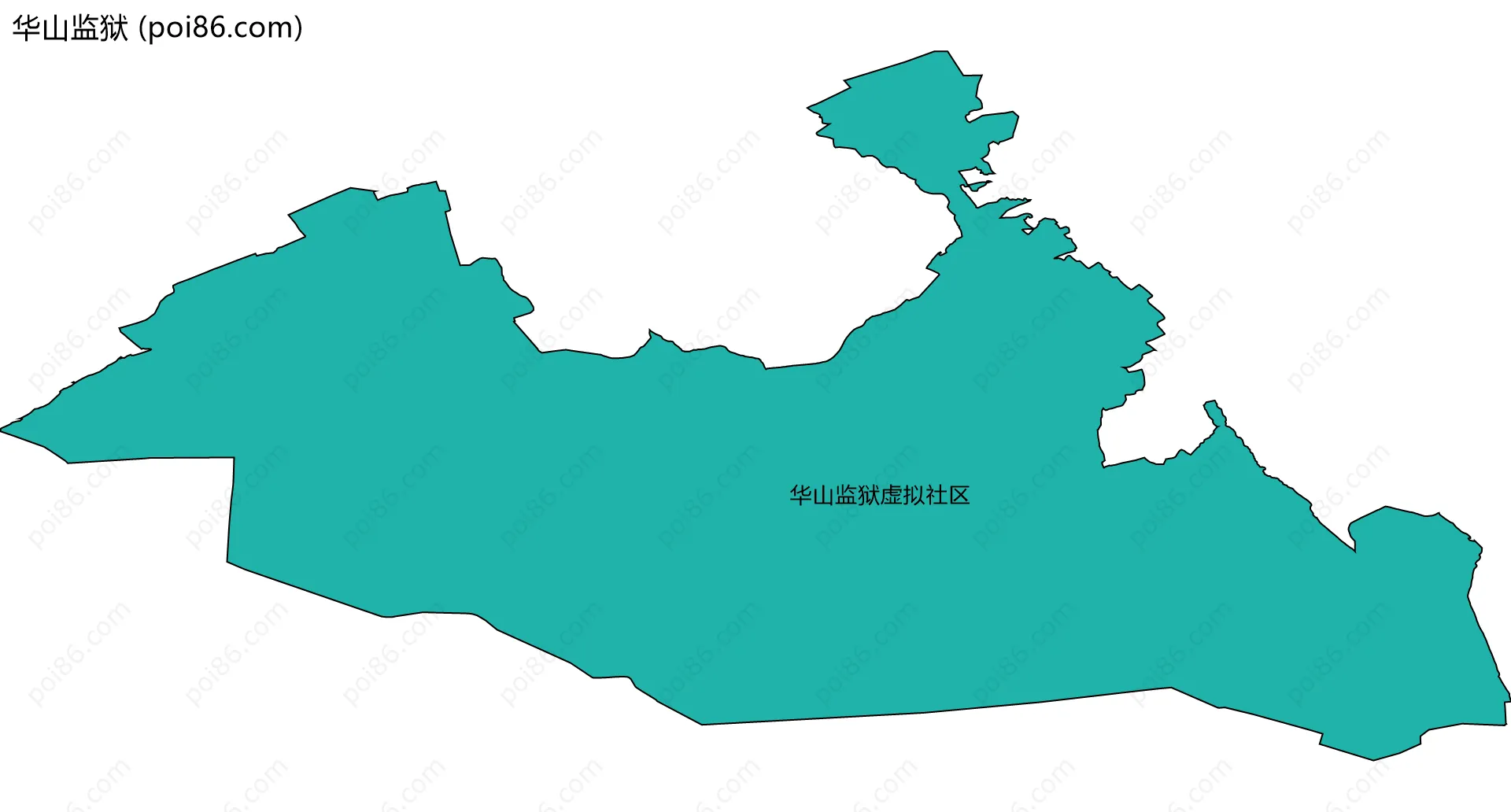 华山监狱边界地图(五级行政区划)