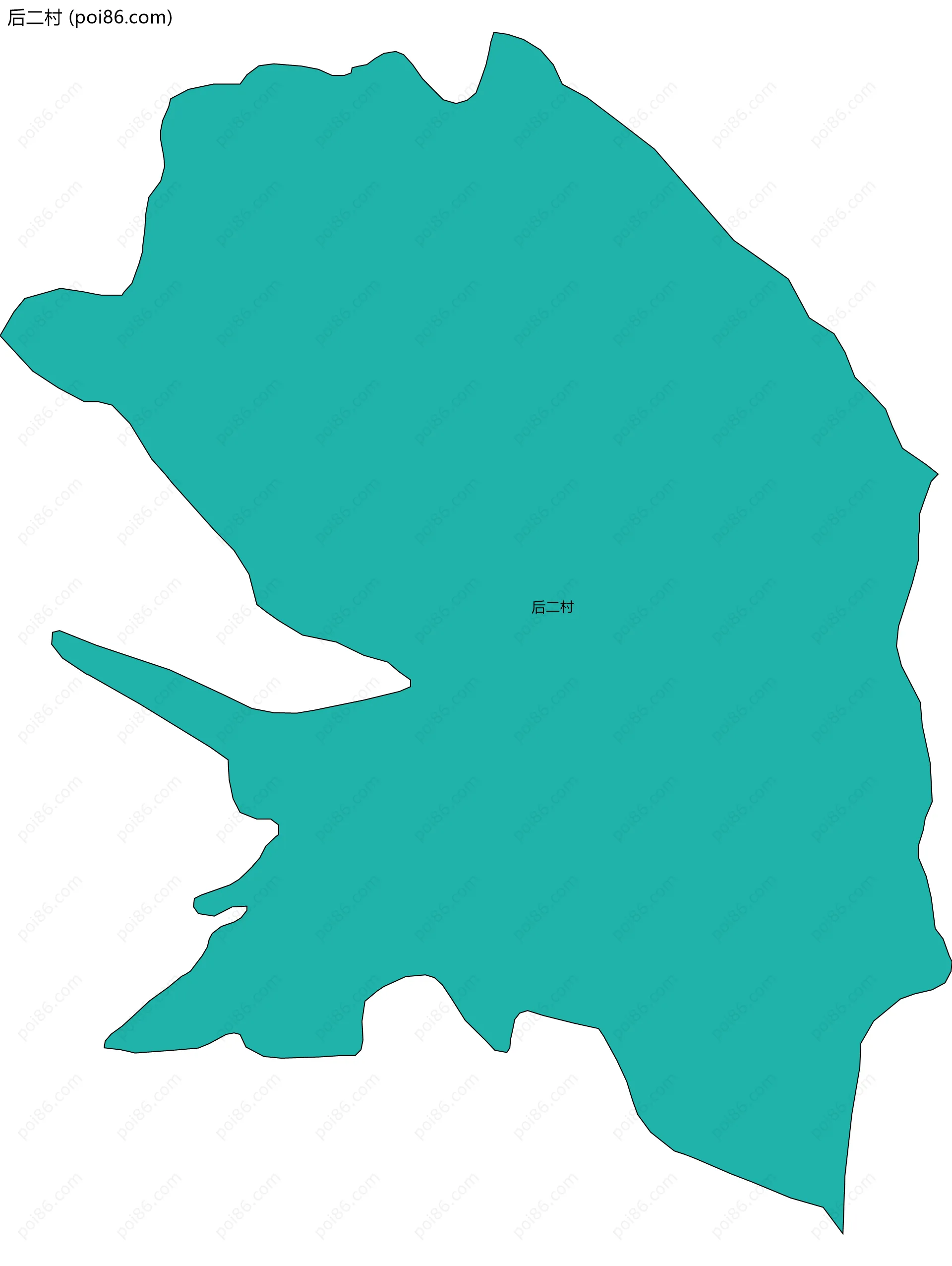 后二村边界地图