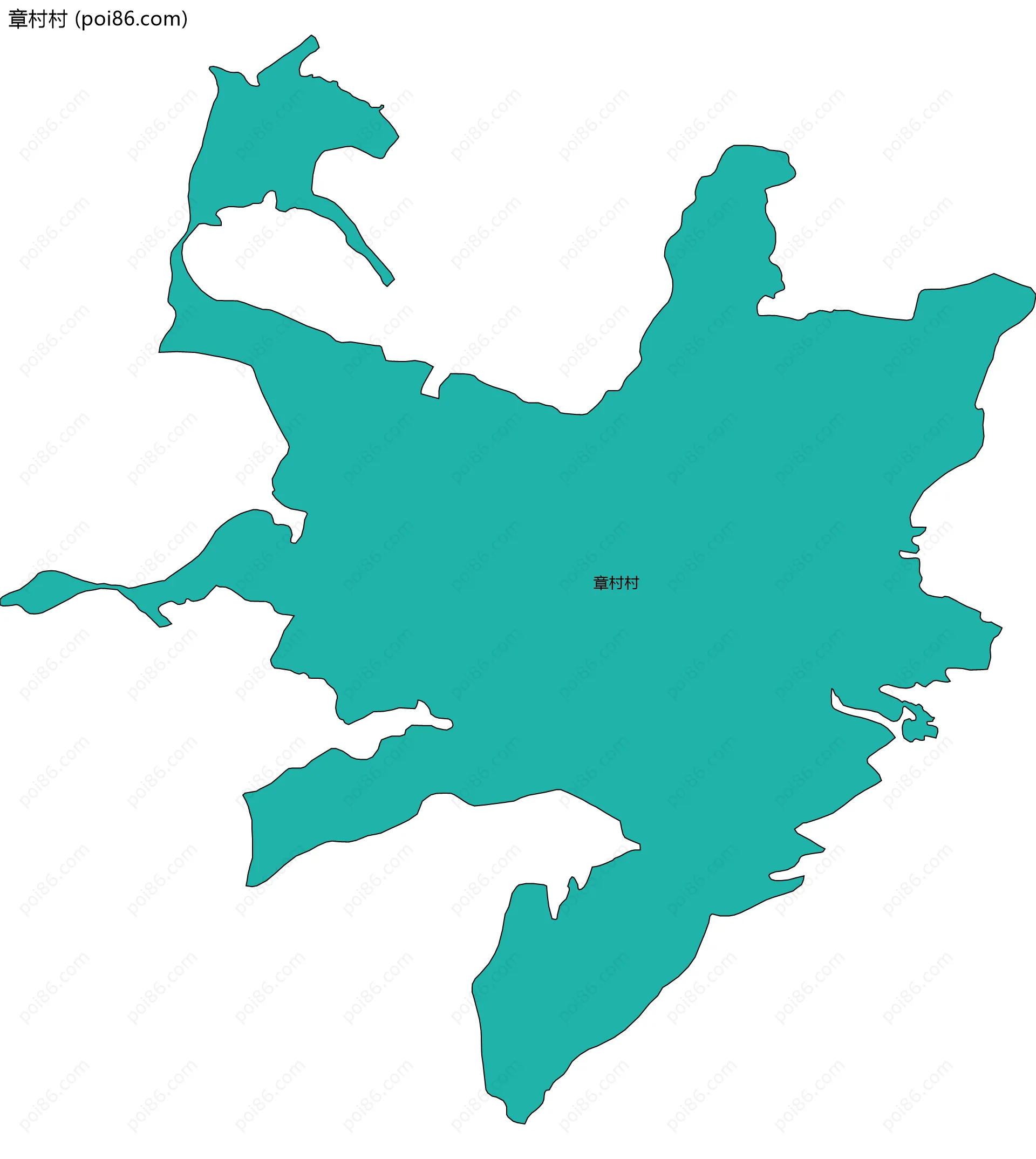 章村村边界地图