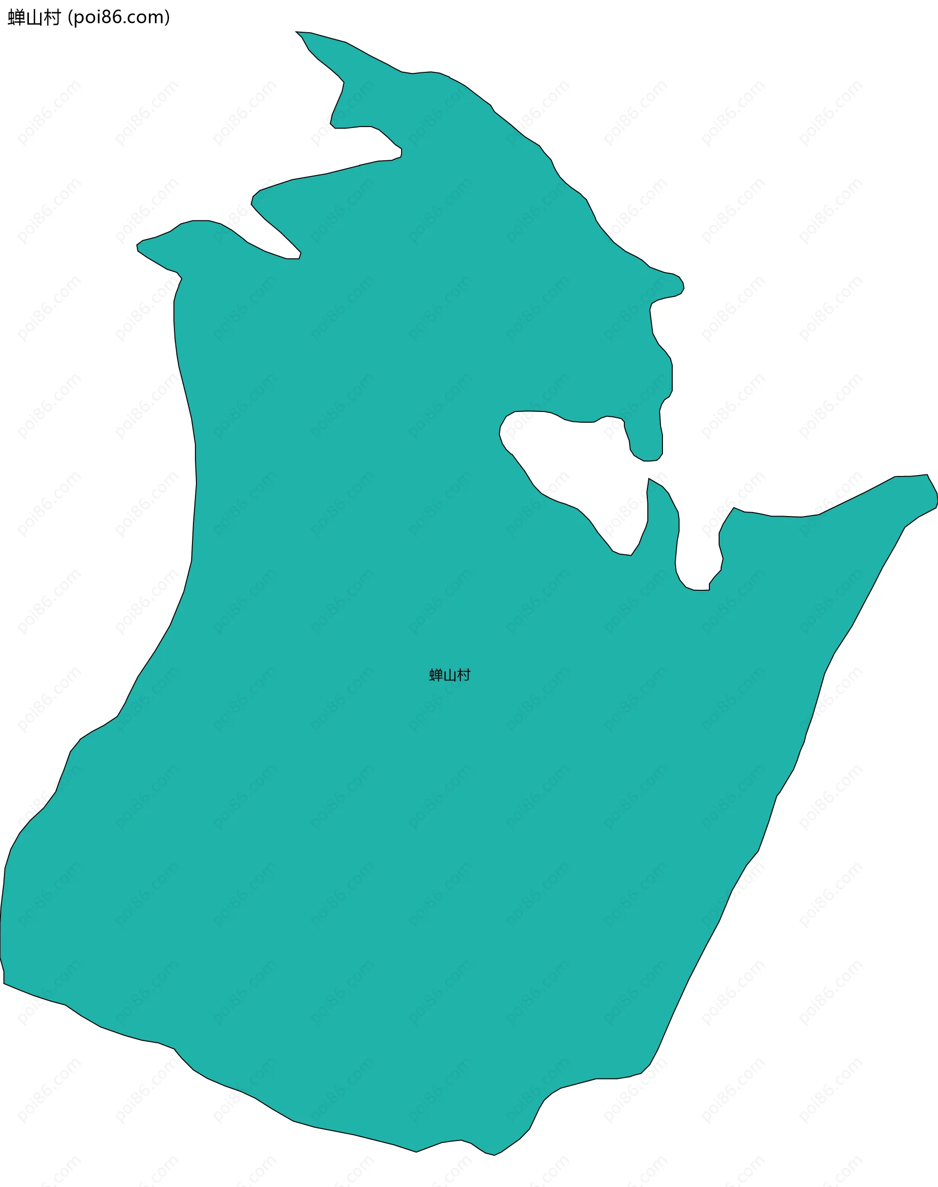 蝉山村边界地图