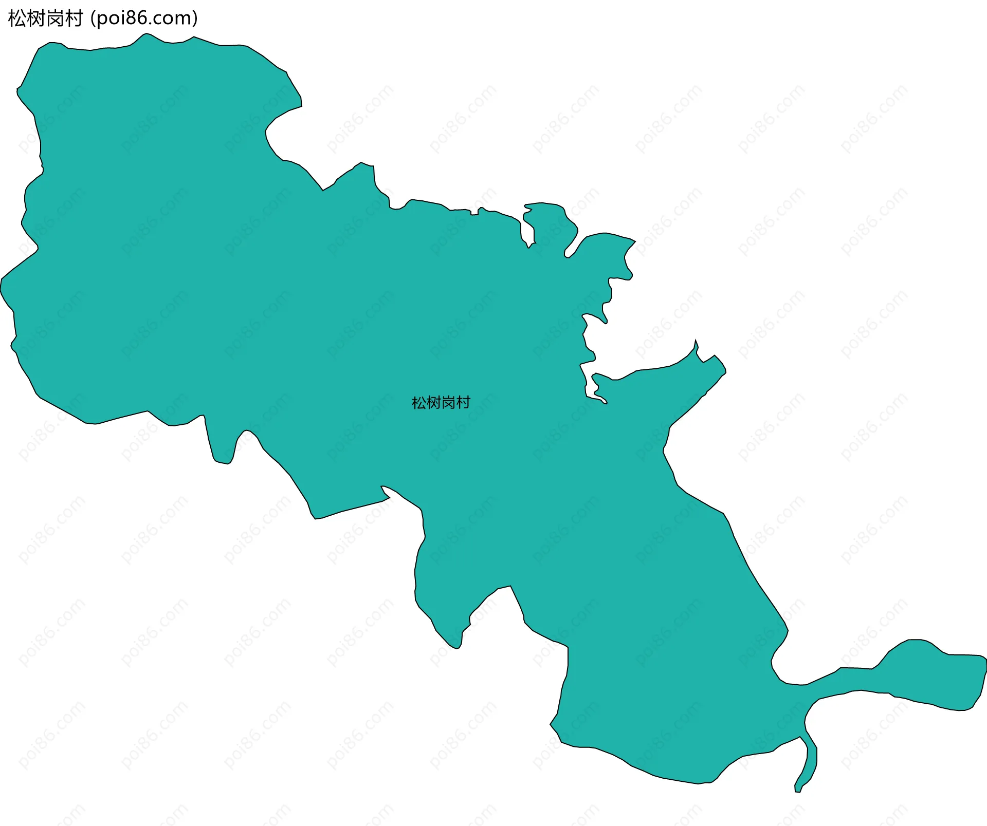 松树岗村边界地图