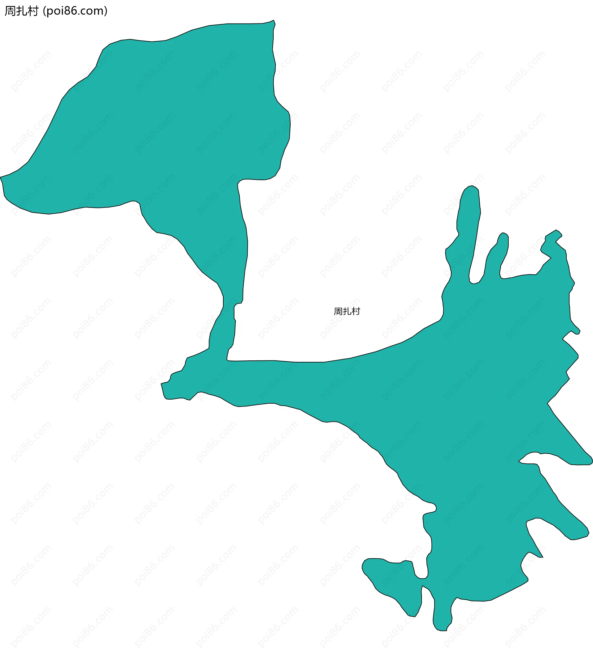 周扎村边界地图