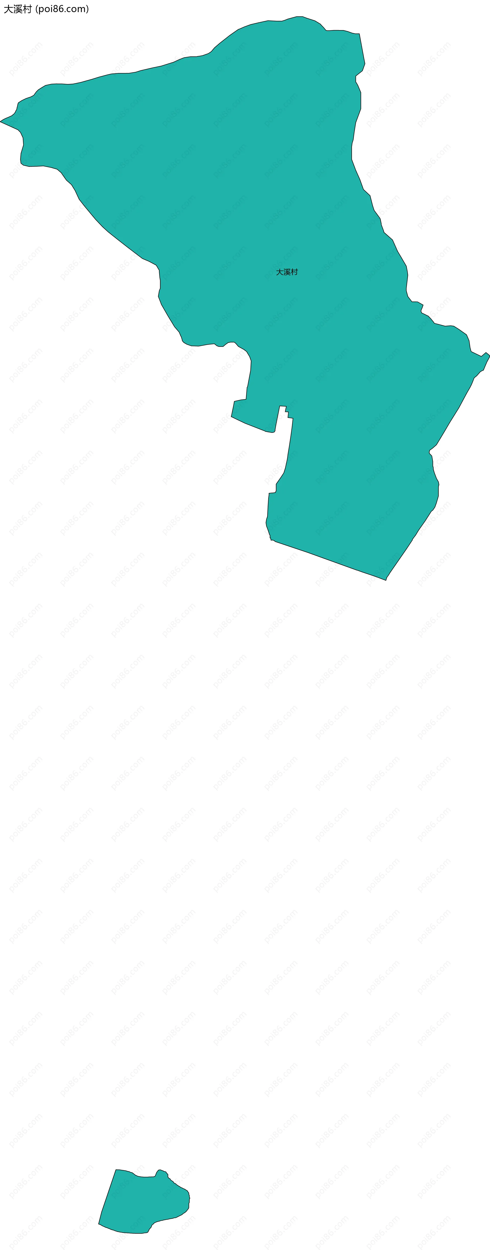 大溪村边界地图