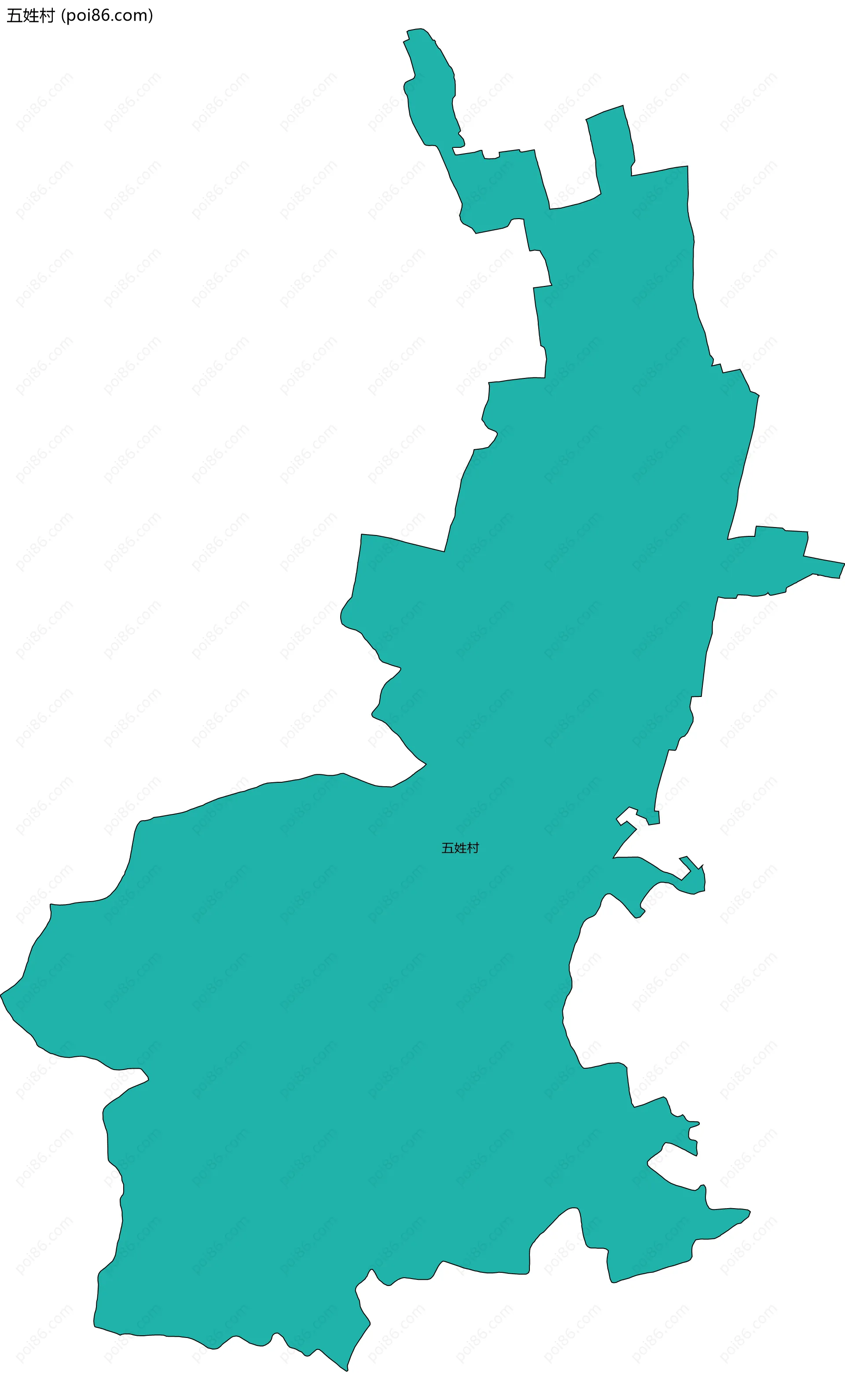 五姓村边界地图