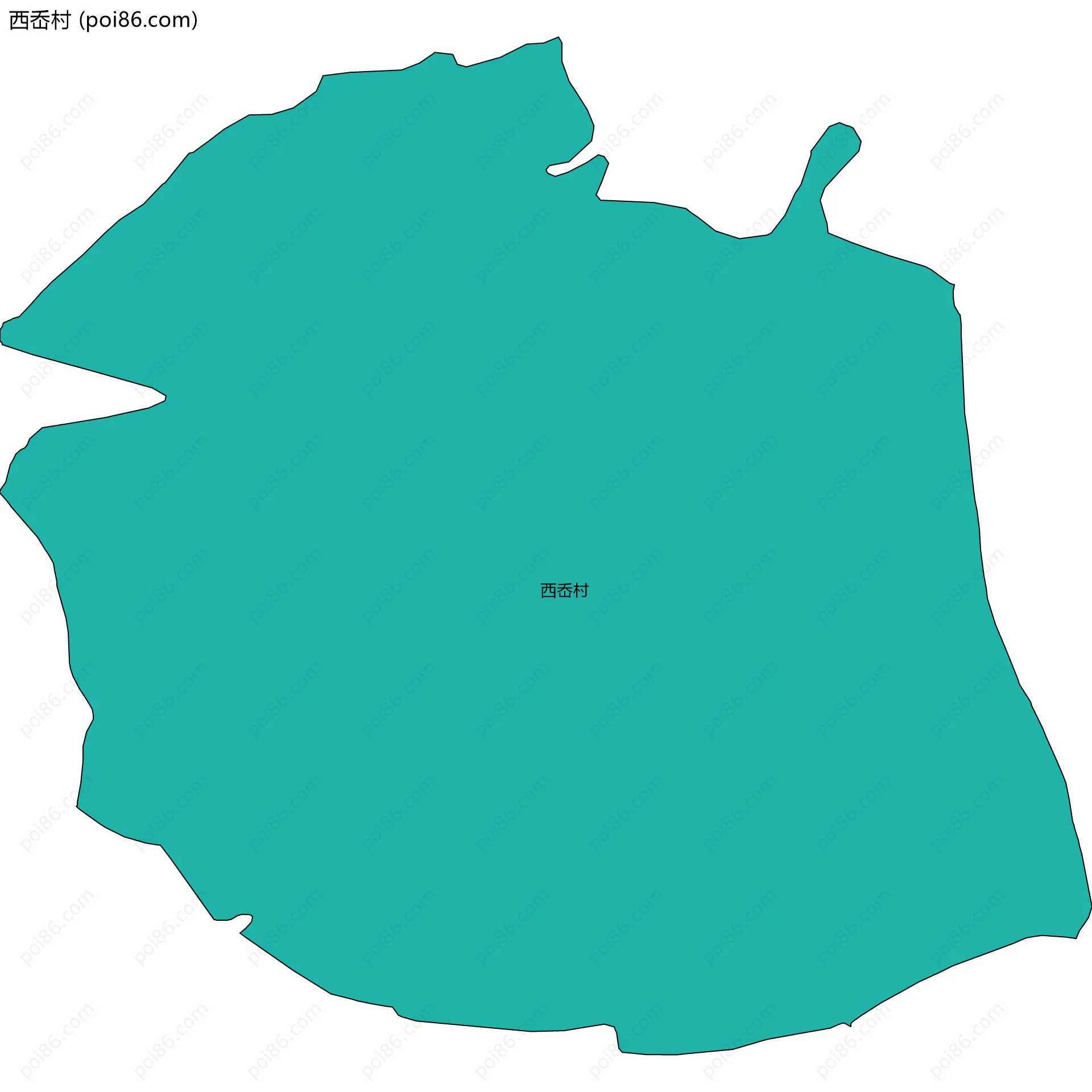 西岙村边界地图