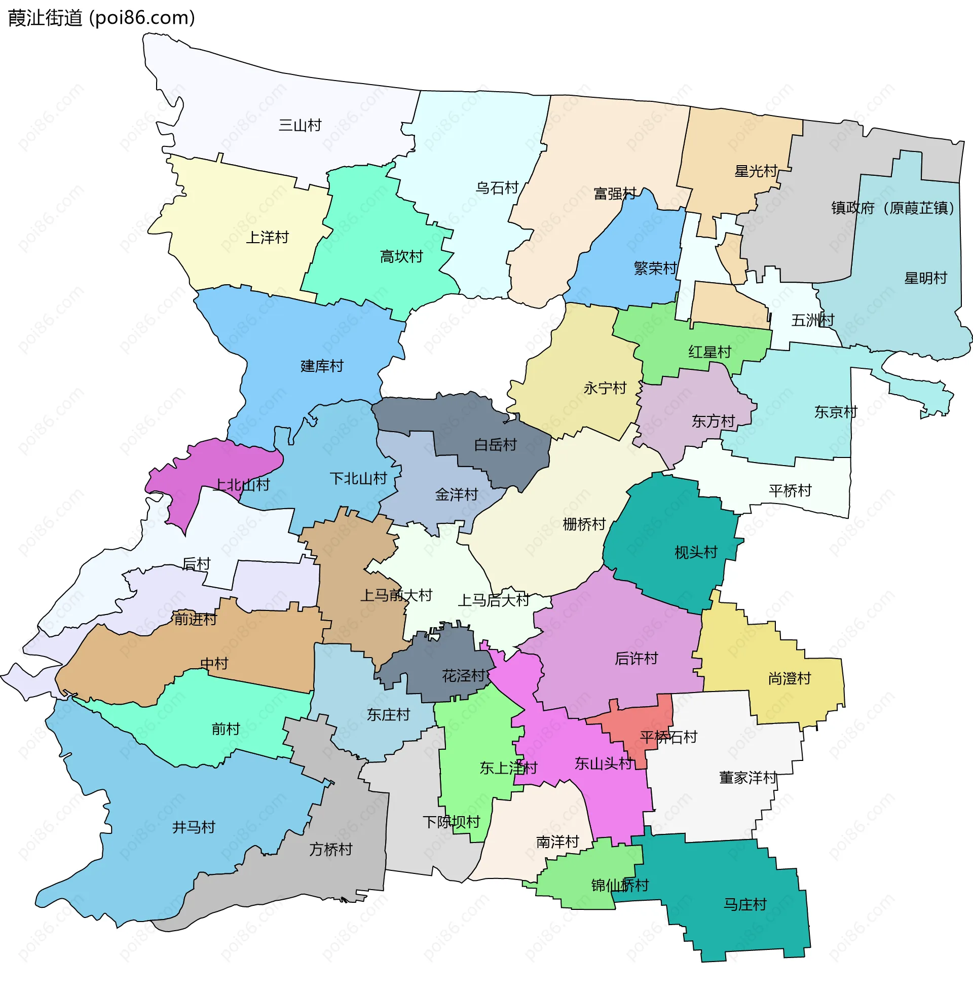 葭沚街道边界地图(五级行政区划)