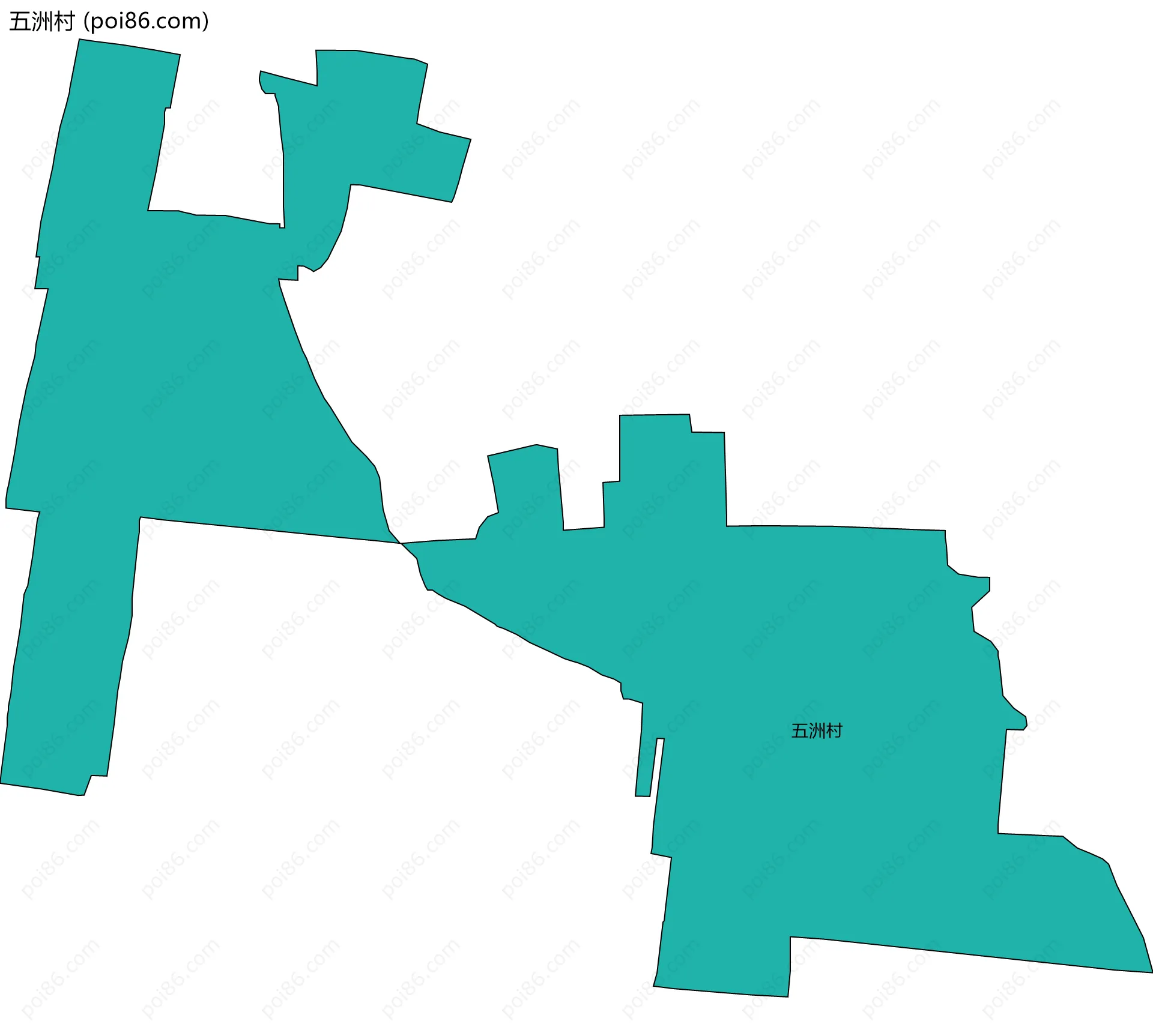 五洲村边界地图
