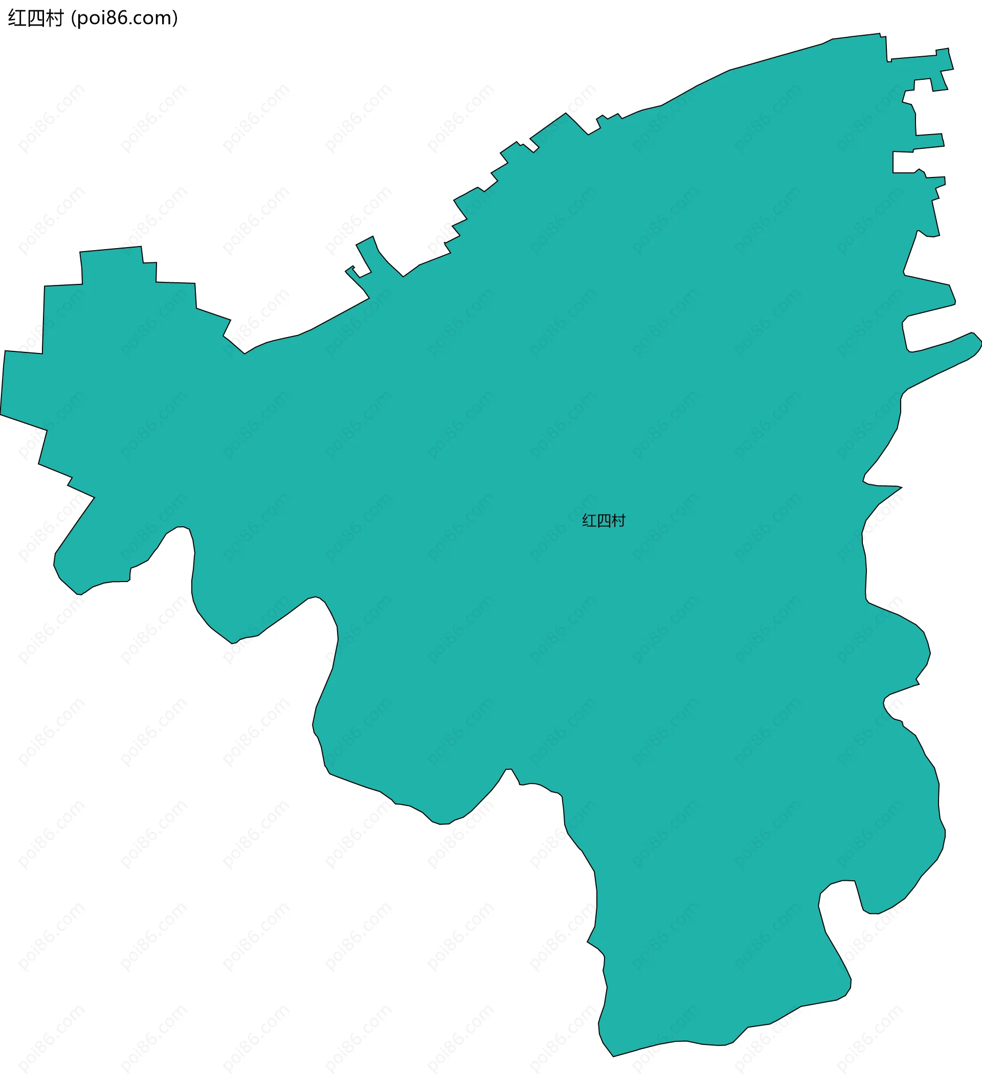 红四村边界地图