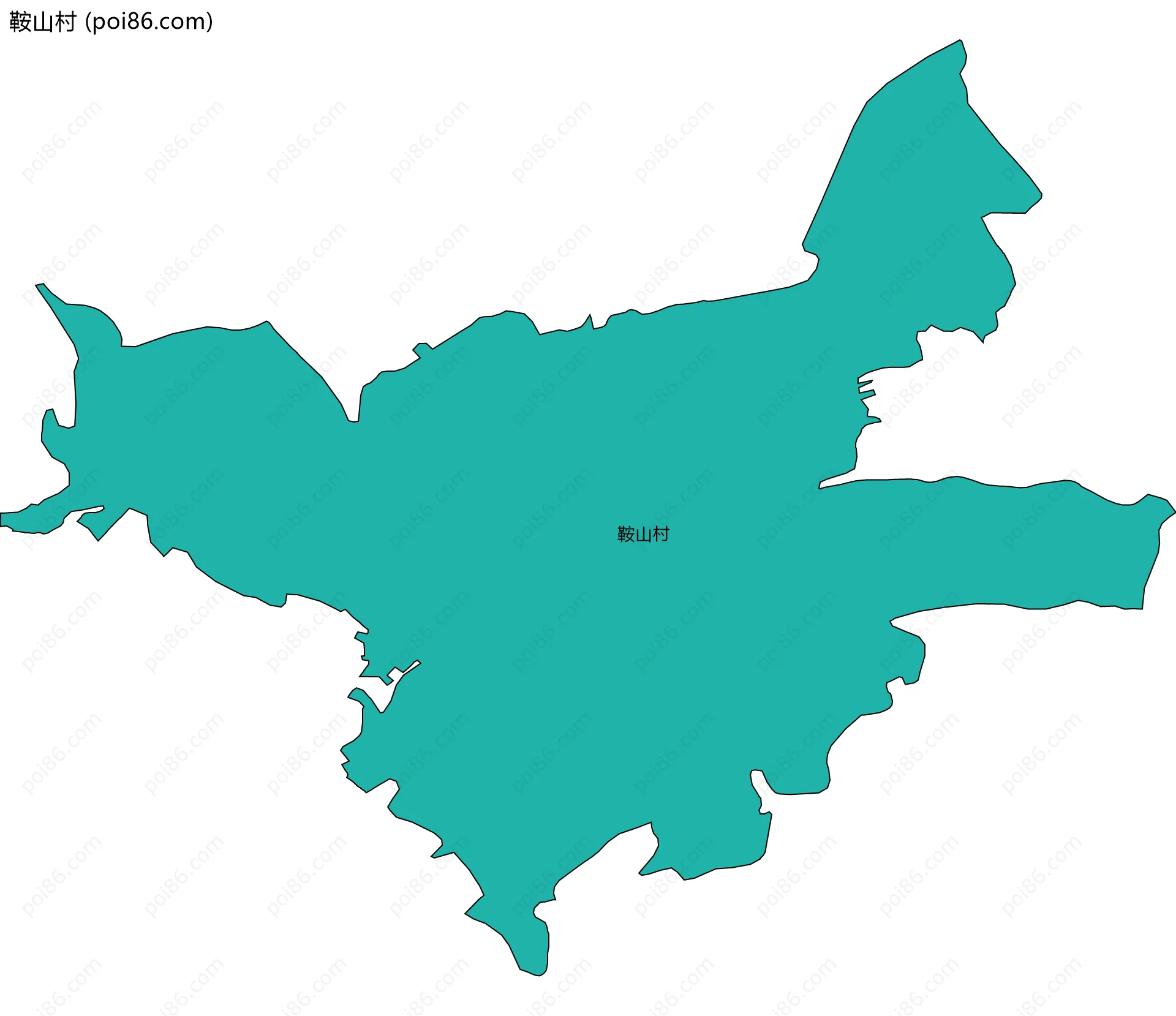 鞍山村边界地图