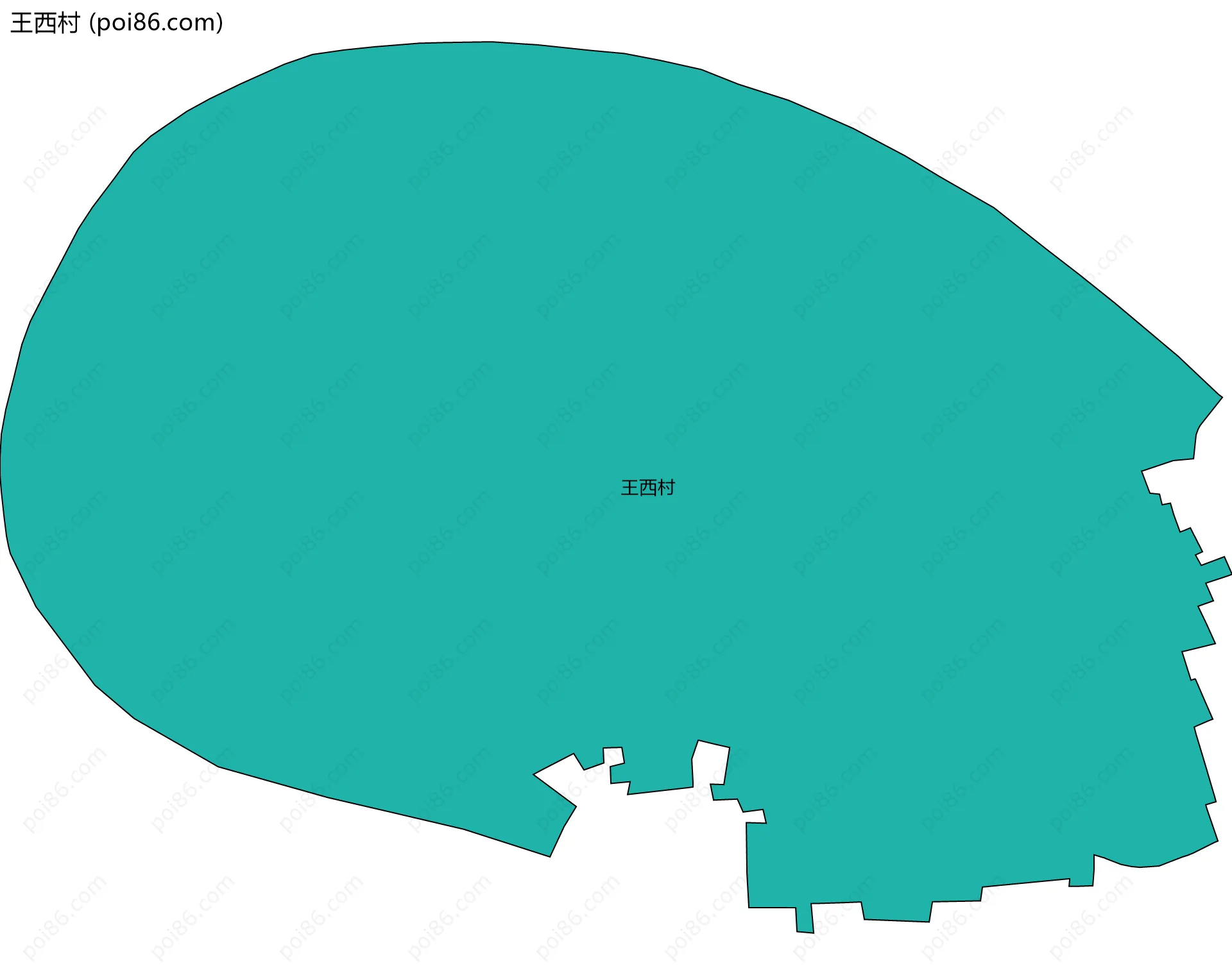 王西村边界地图