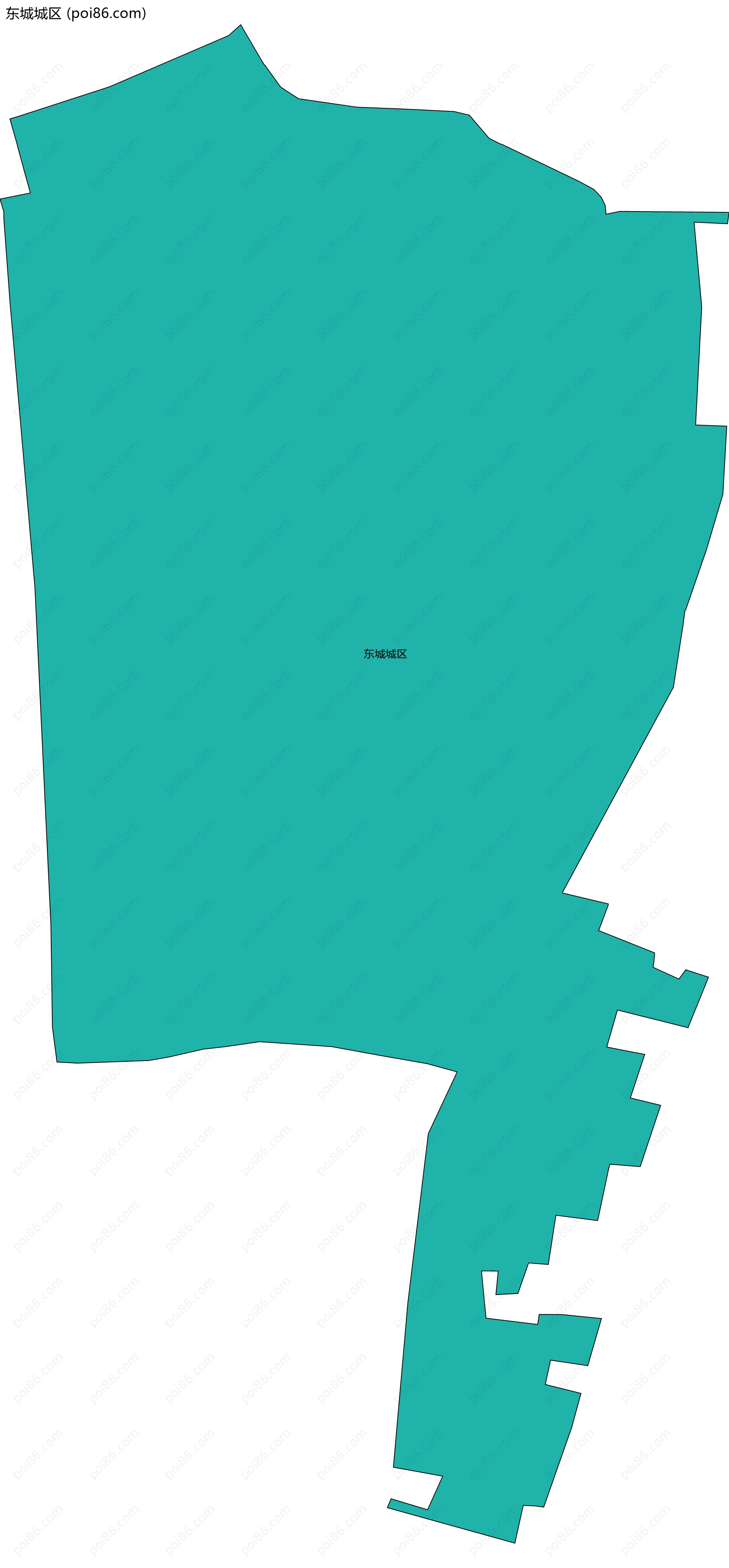 东城城区边界地图