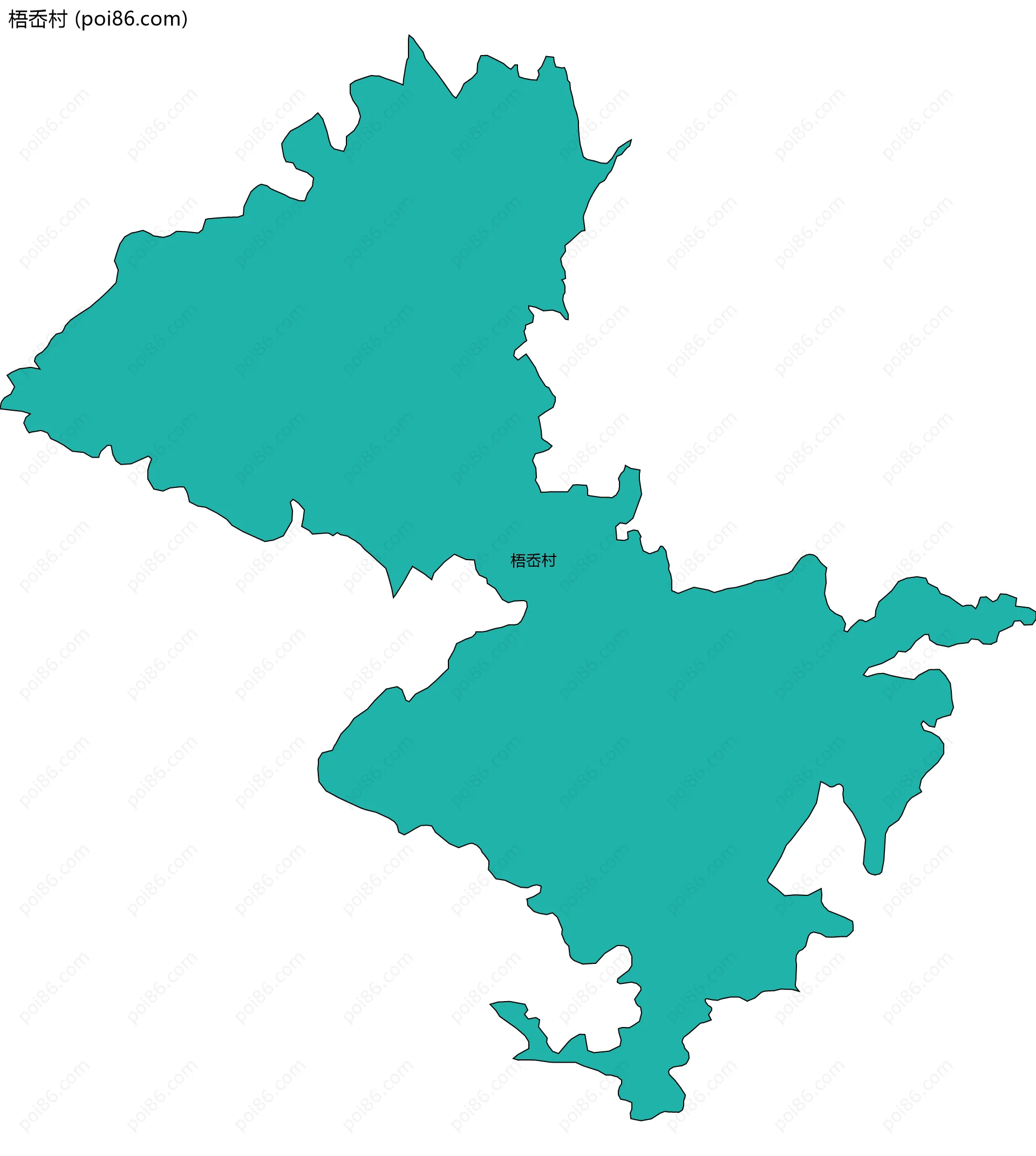 梧岙村边界地图