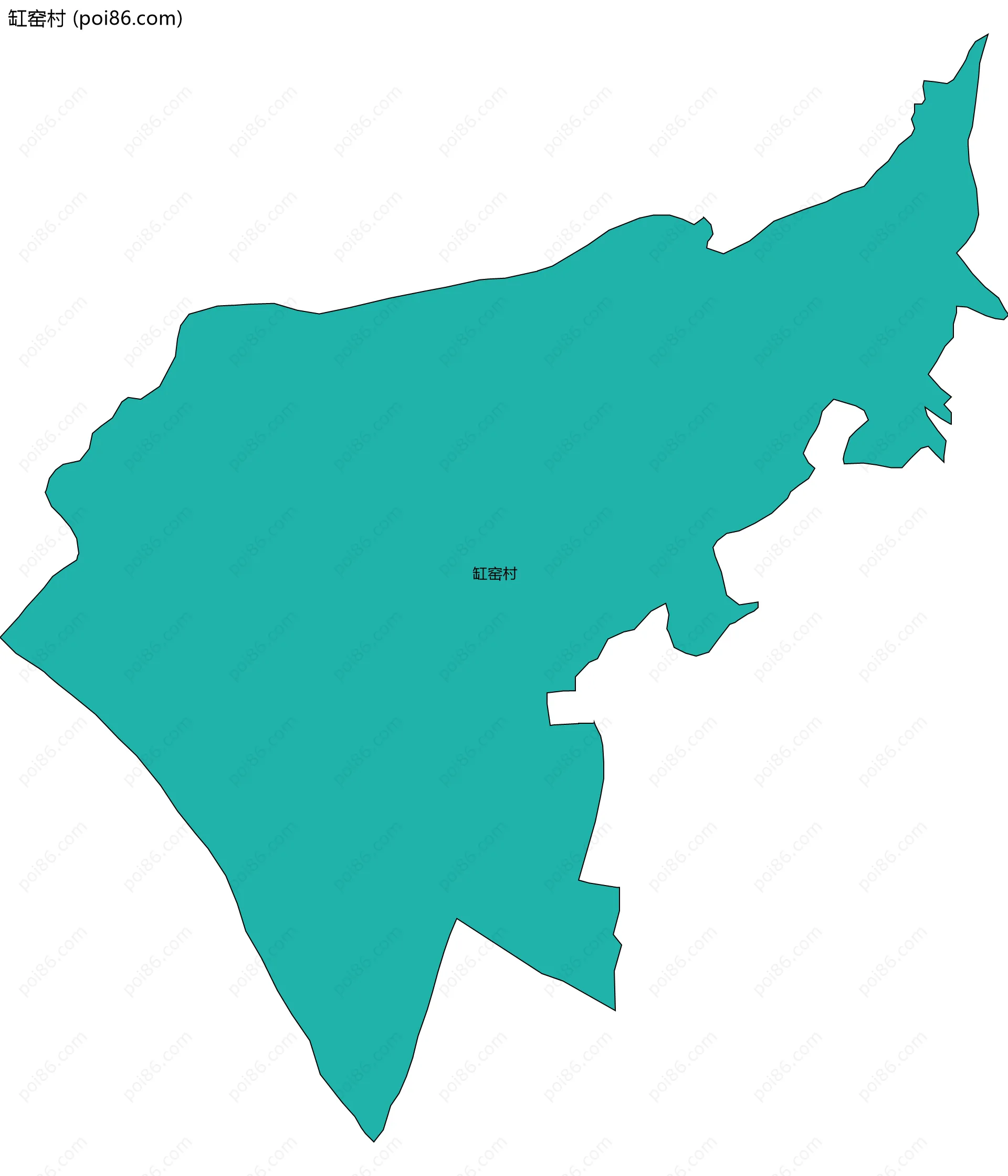 缸窑村边界地图