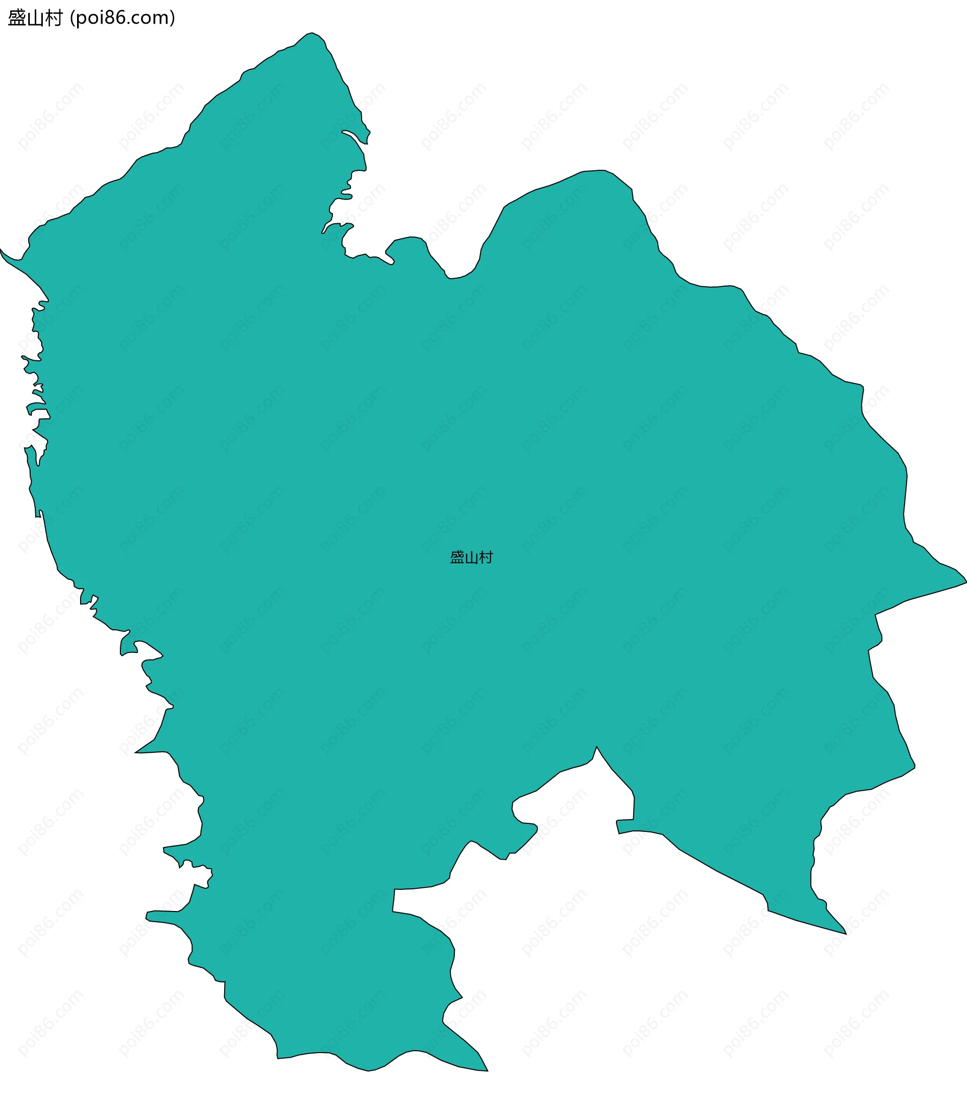 盛山村边界地图