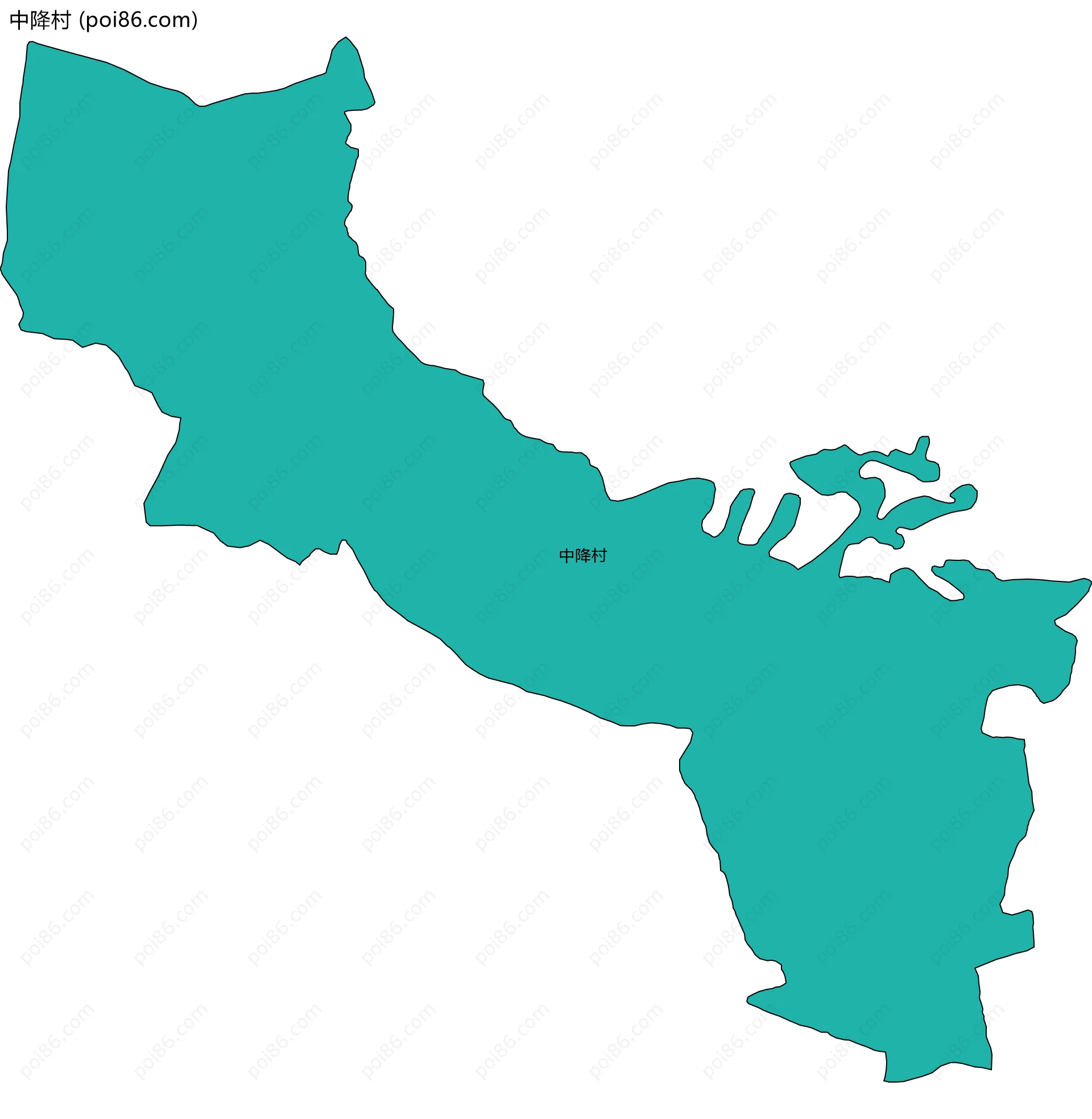 中降村边界地图