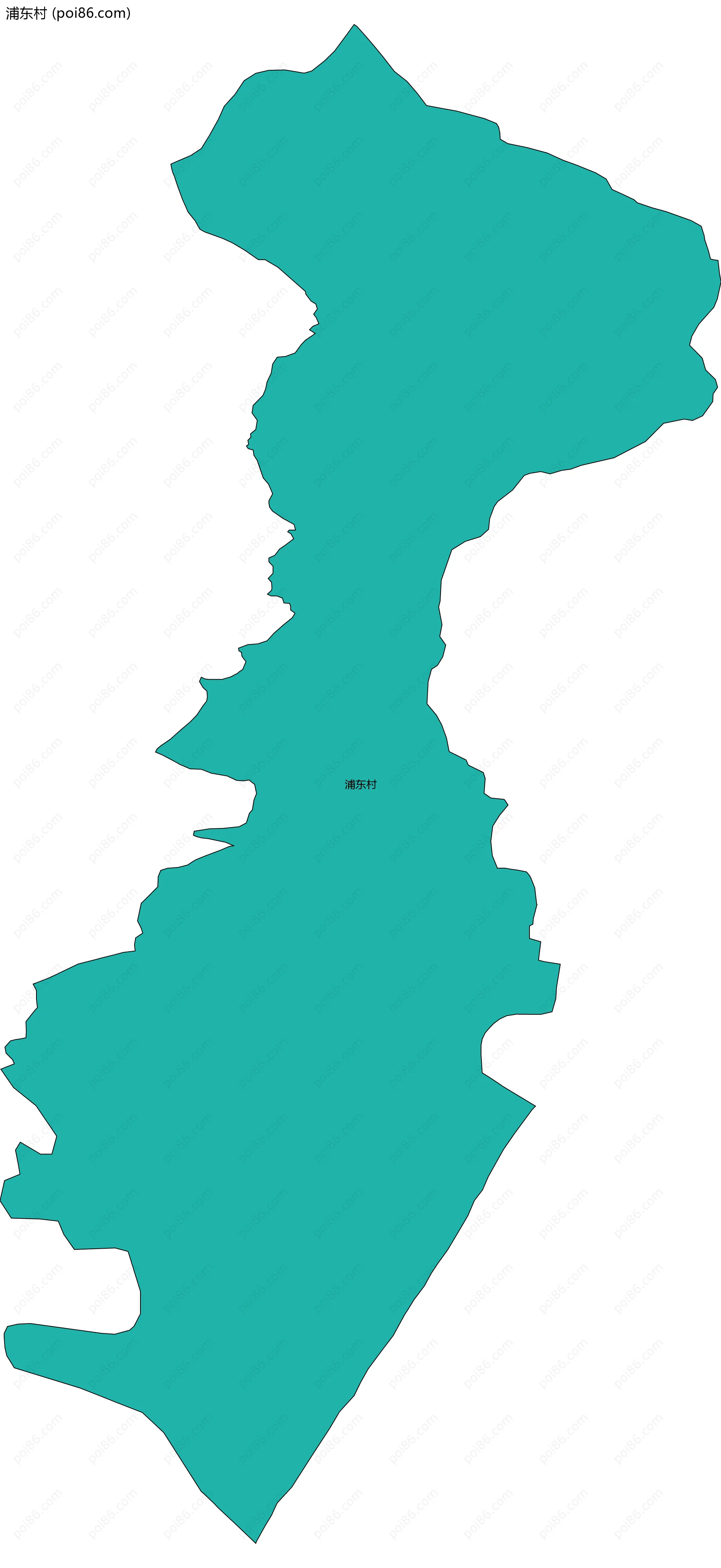 浦东村边界地图