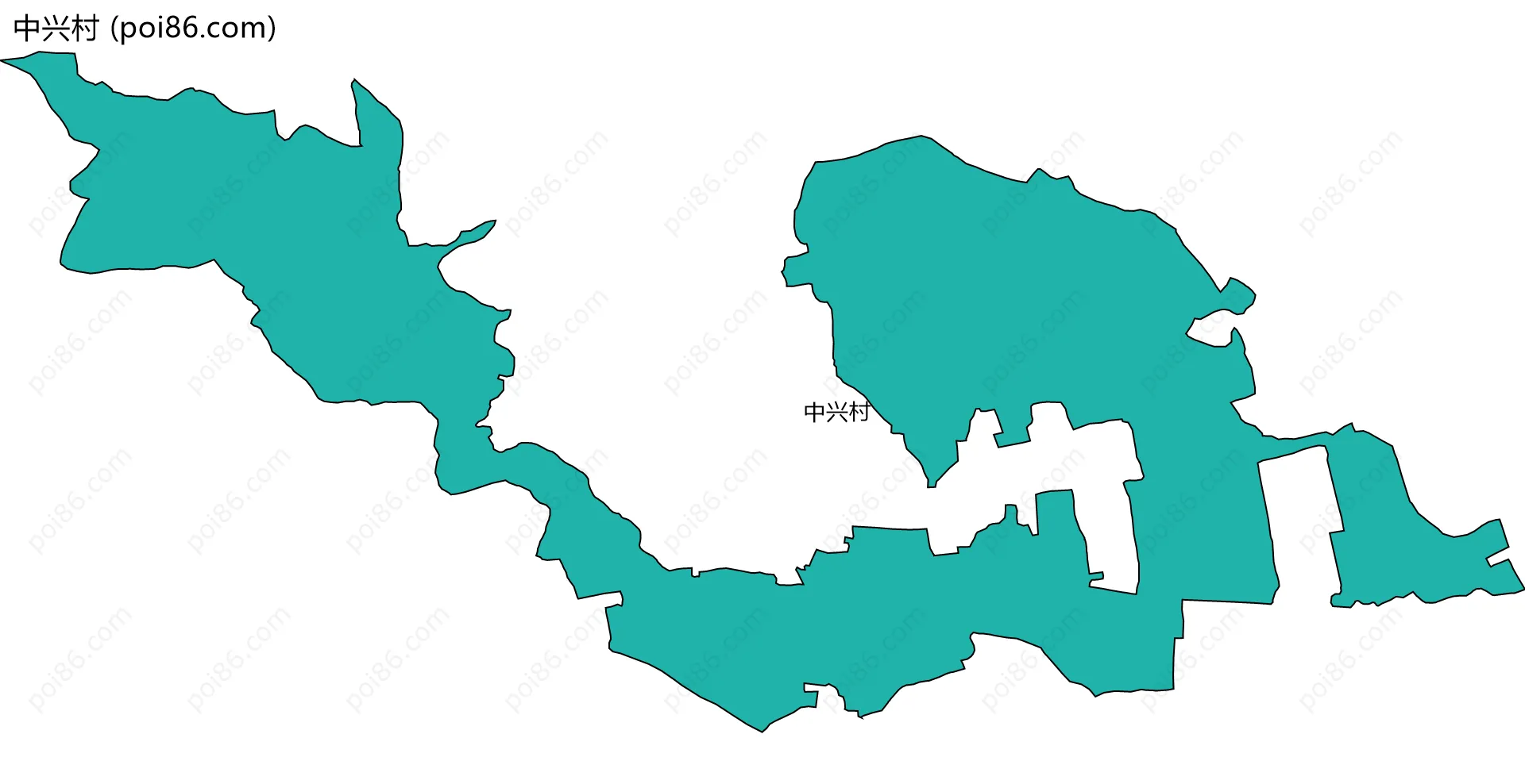 中兴村边界地图