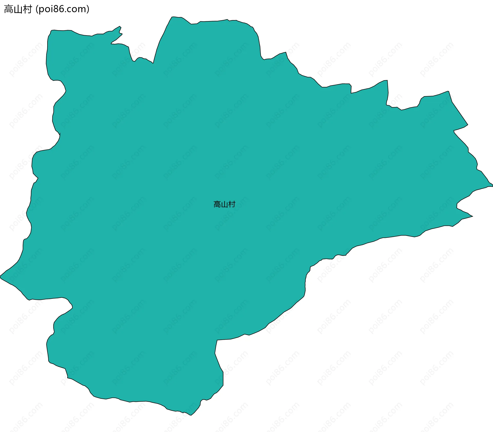 高山村边界地图