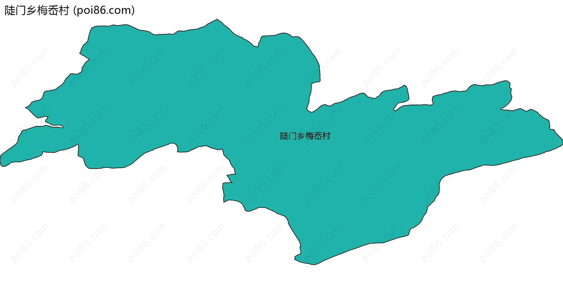 陡门乡梅岙村边界地图