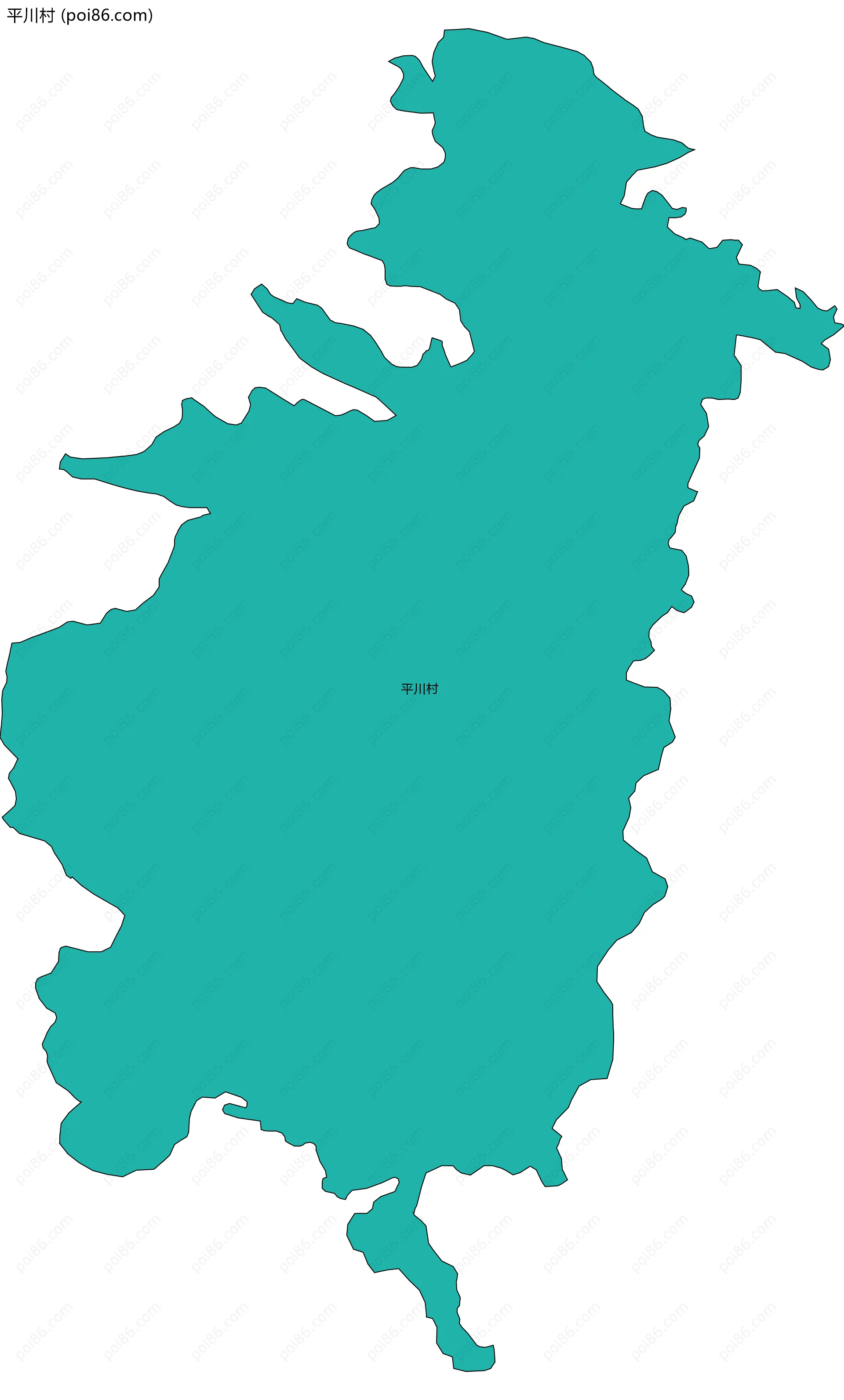 平川村边界地图