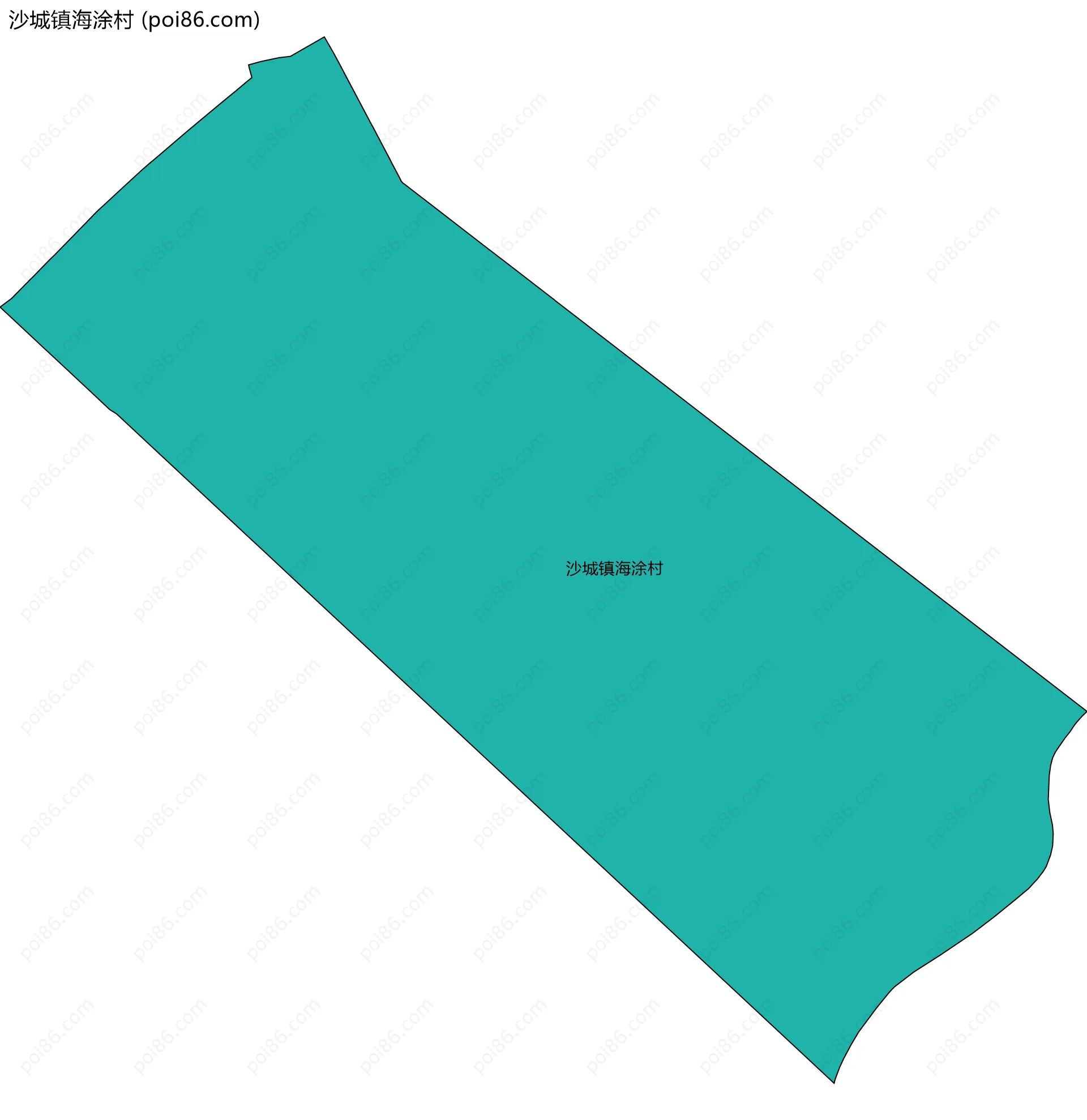 沙城镇海涂村边界地图