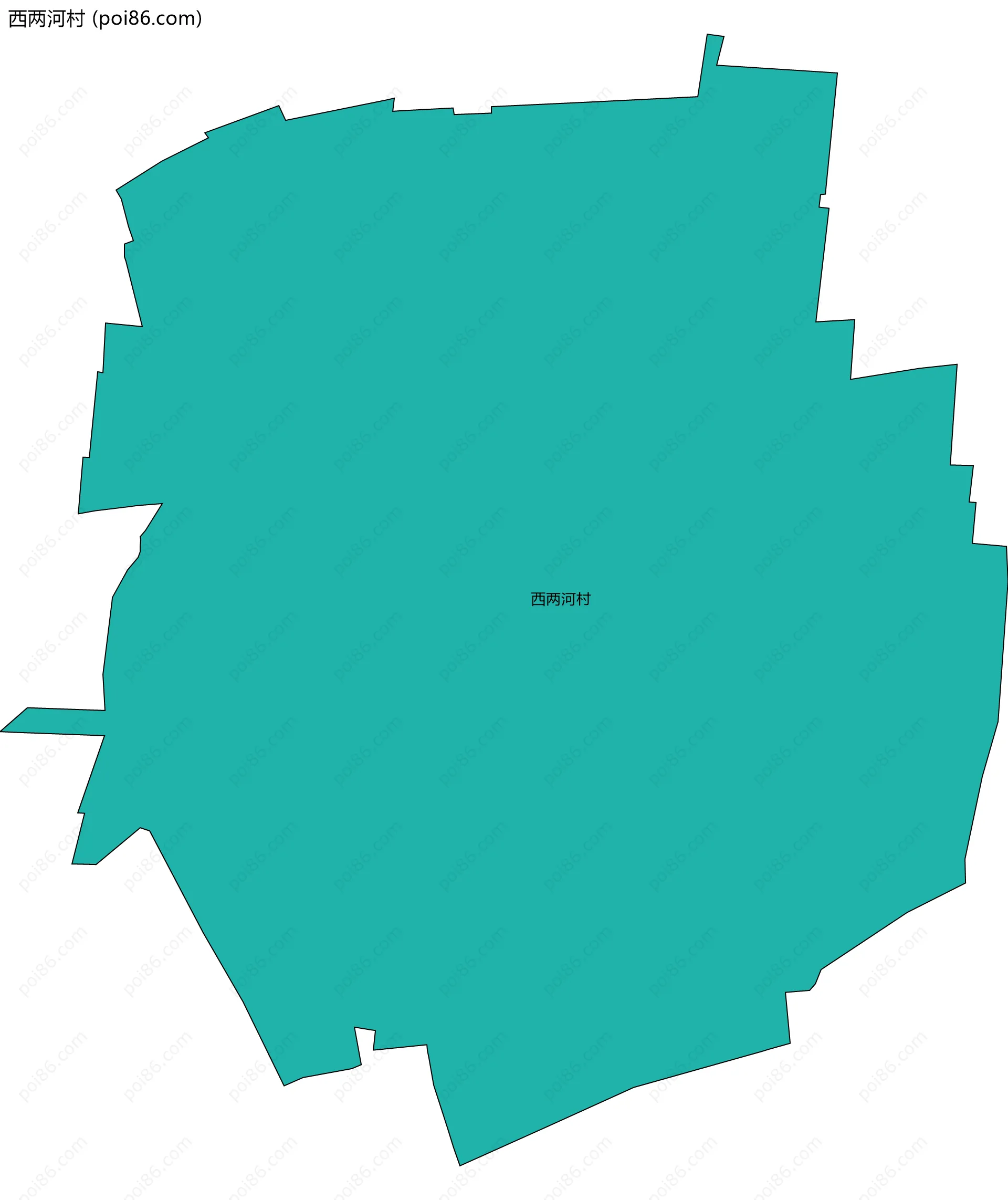 西两河村边界地图