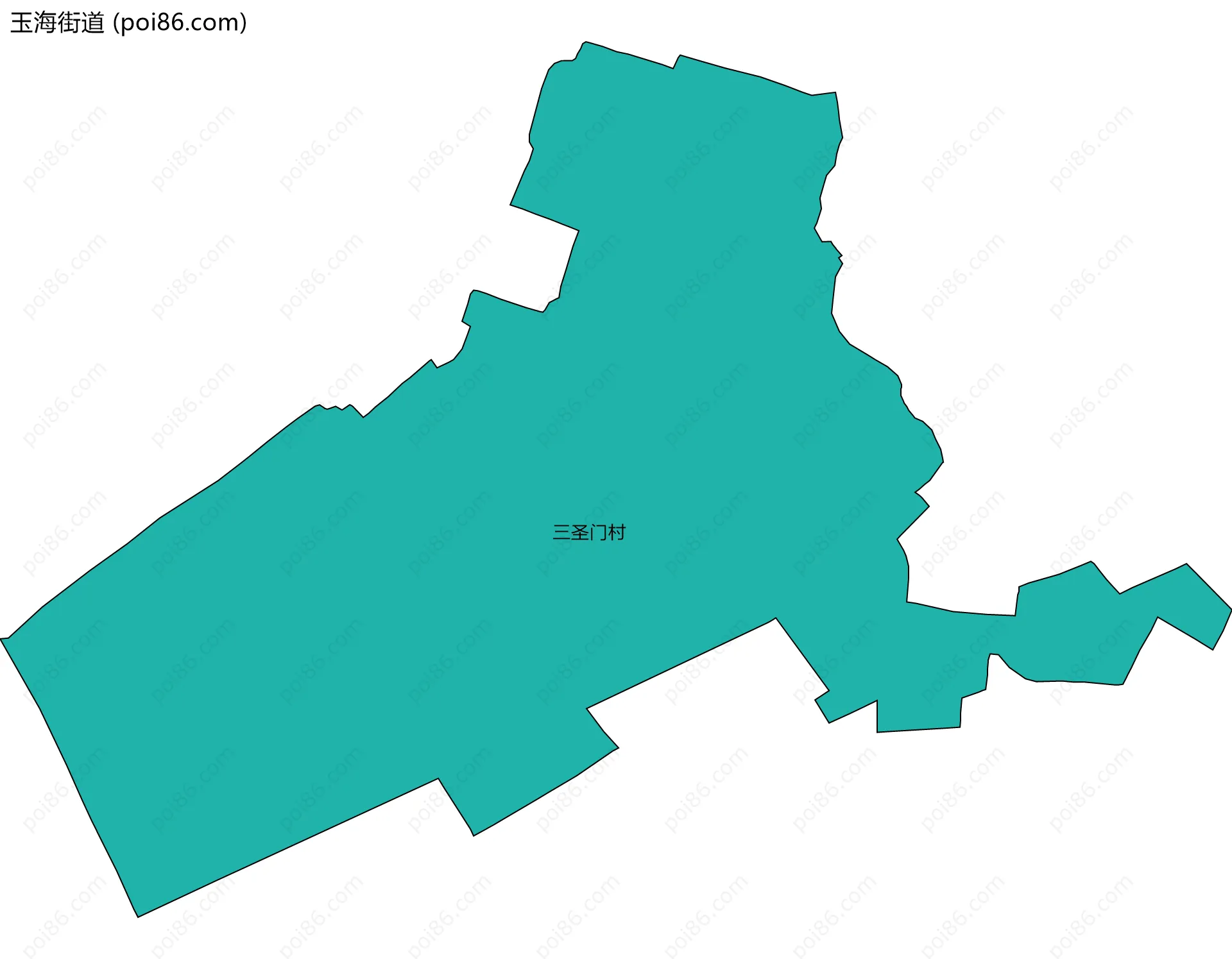 玉海街道边界地图(五级行政区划)