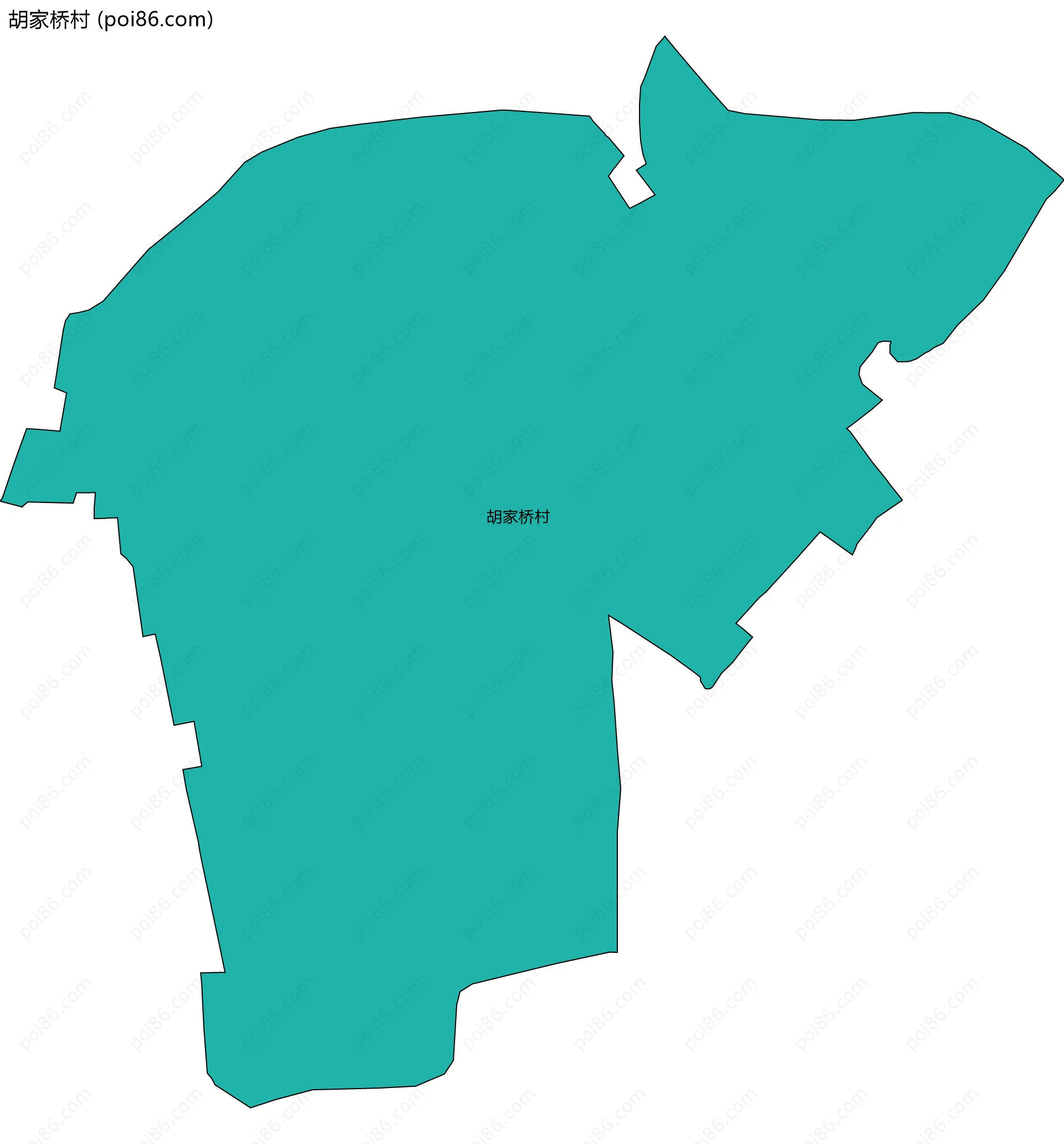 胡家桥村边界地图