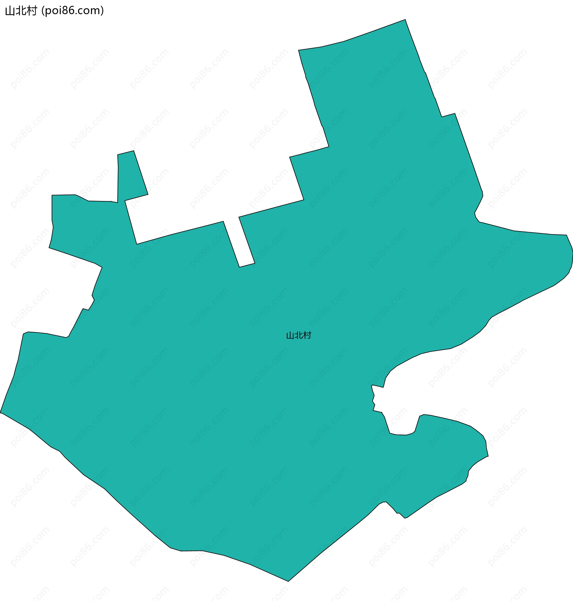 山北村边界地图