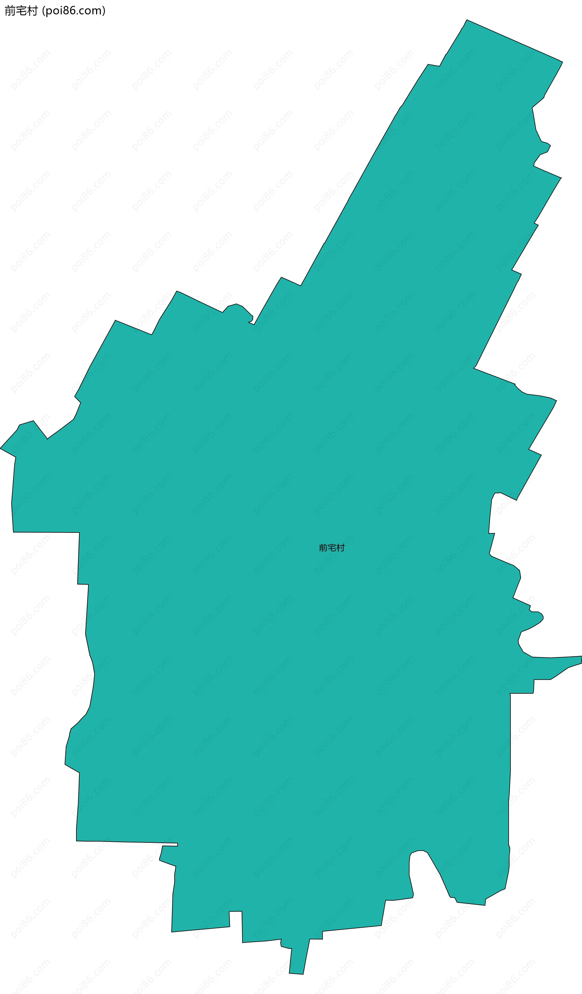 前宅村边界地图