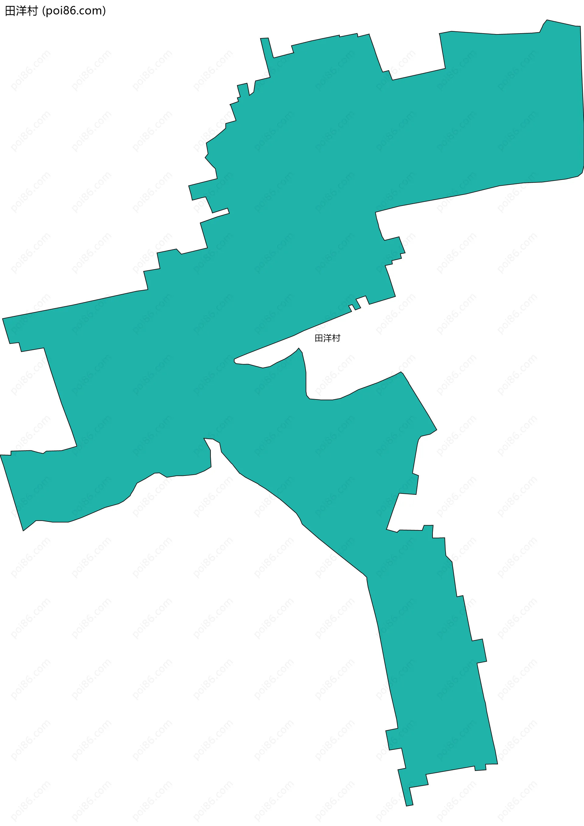 田洋村边界地图