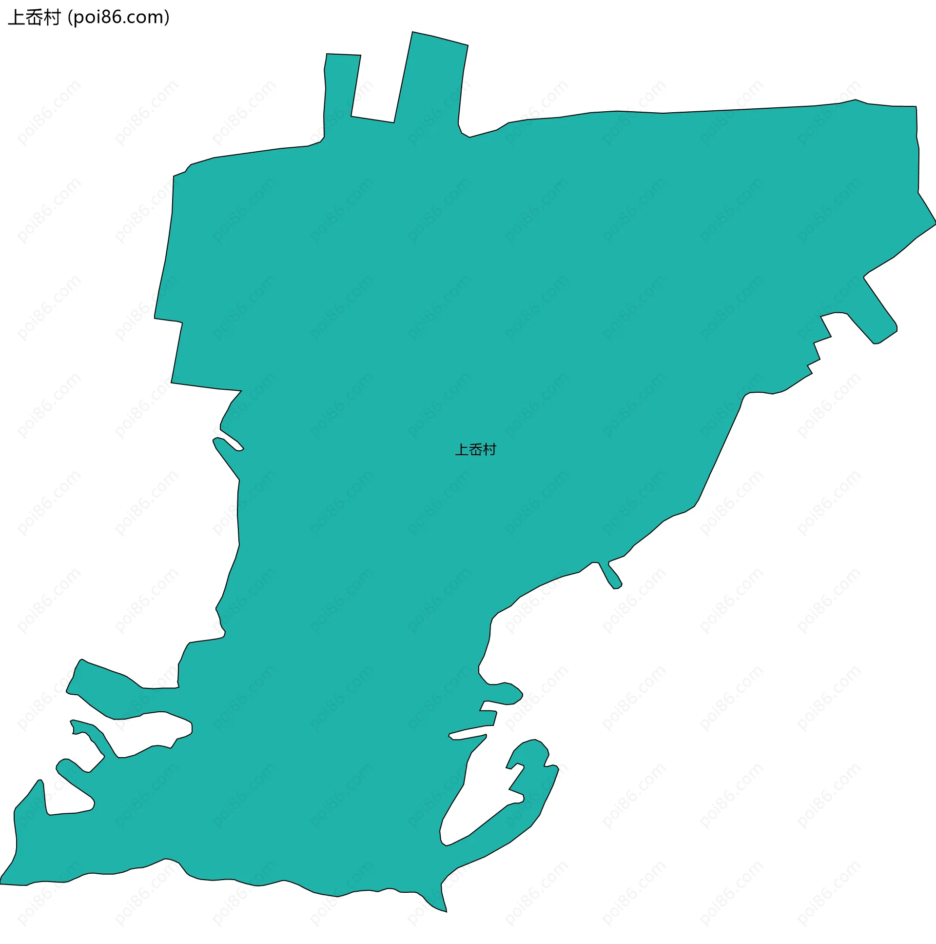 上岙村边界地图